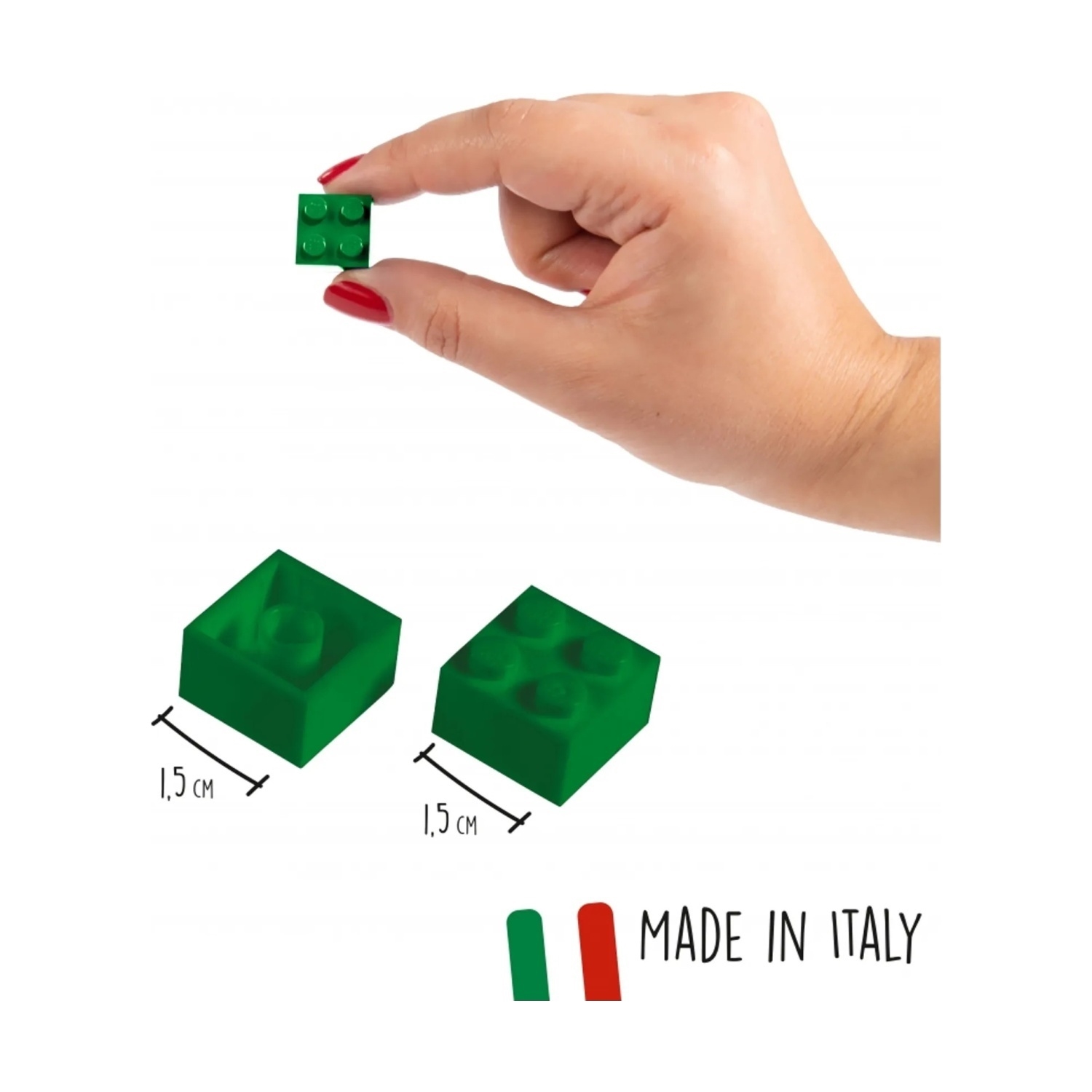 Androni Giocattoli 104114532 Blox 100 grüne 4er Steine in Dose