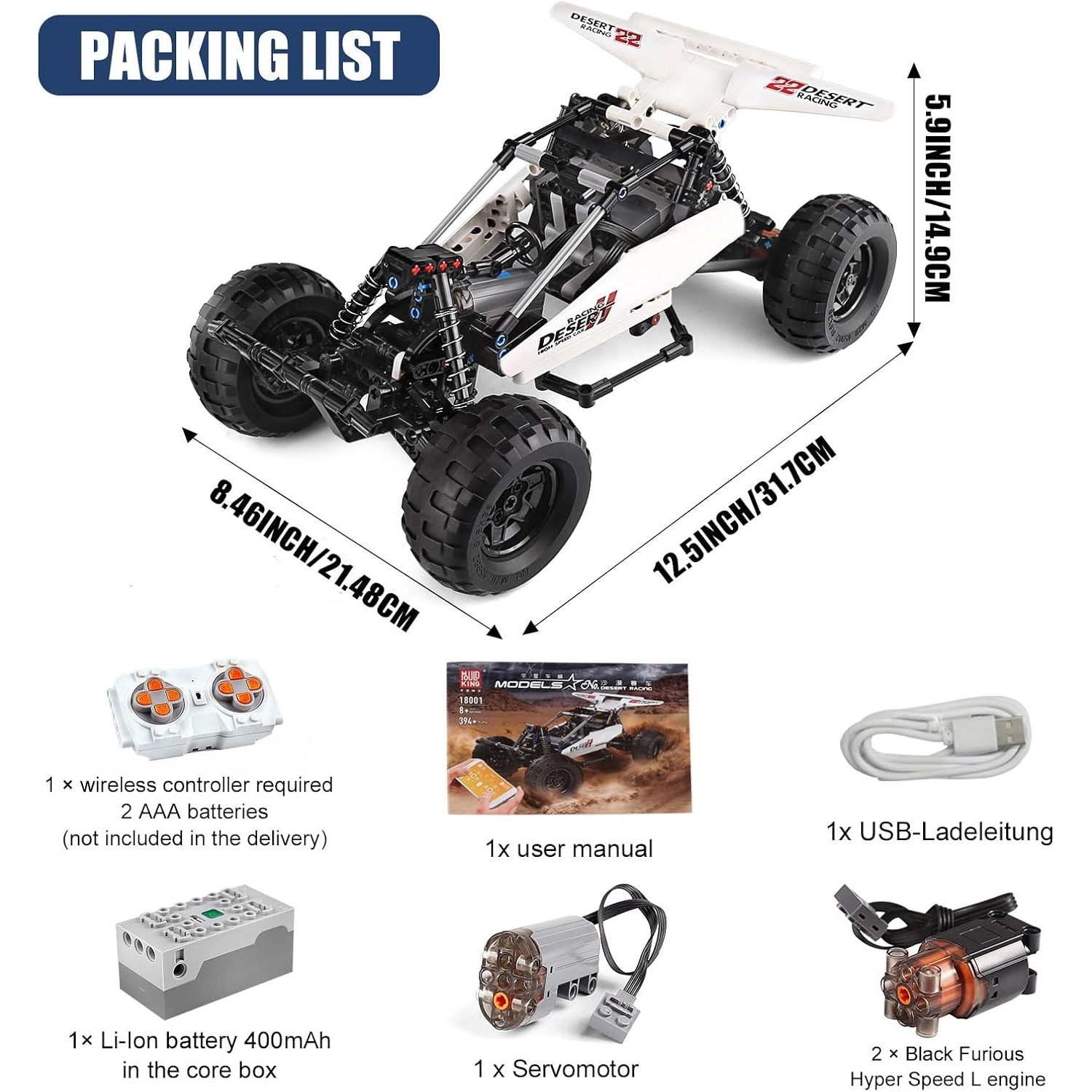 Mould King 18001 RC Wüsten-Buggy