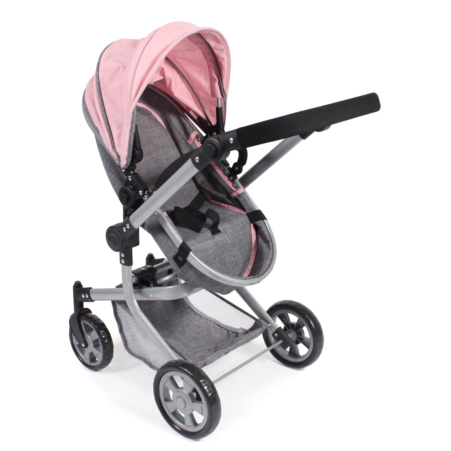 Bayer Chic 2000 595-15 Kombi-Puppenwagen Mika Melange grau-rosa