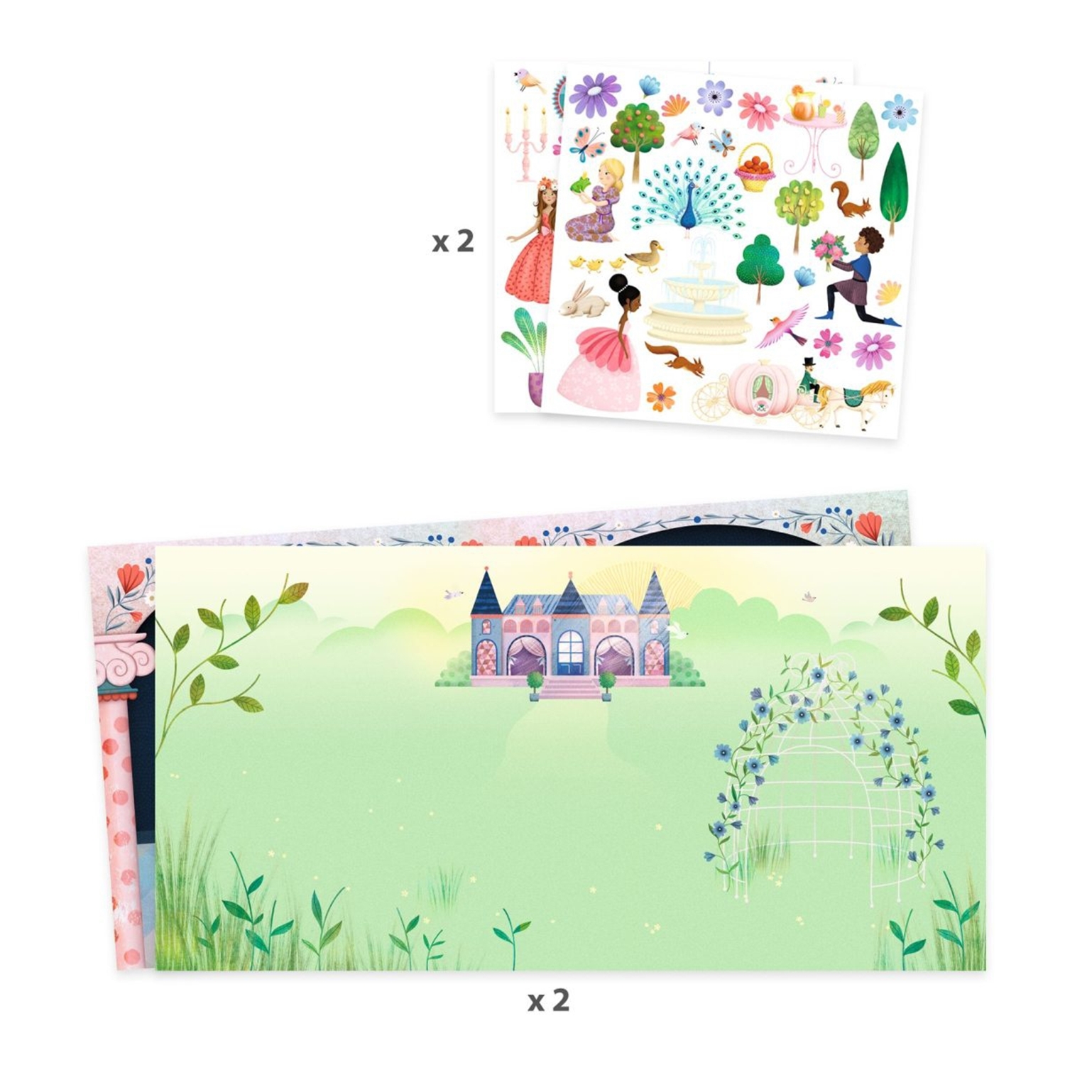 Djeco DJ08954 Stickerbuch: Leben im Schloss