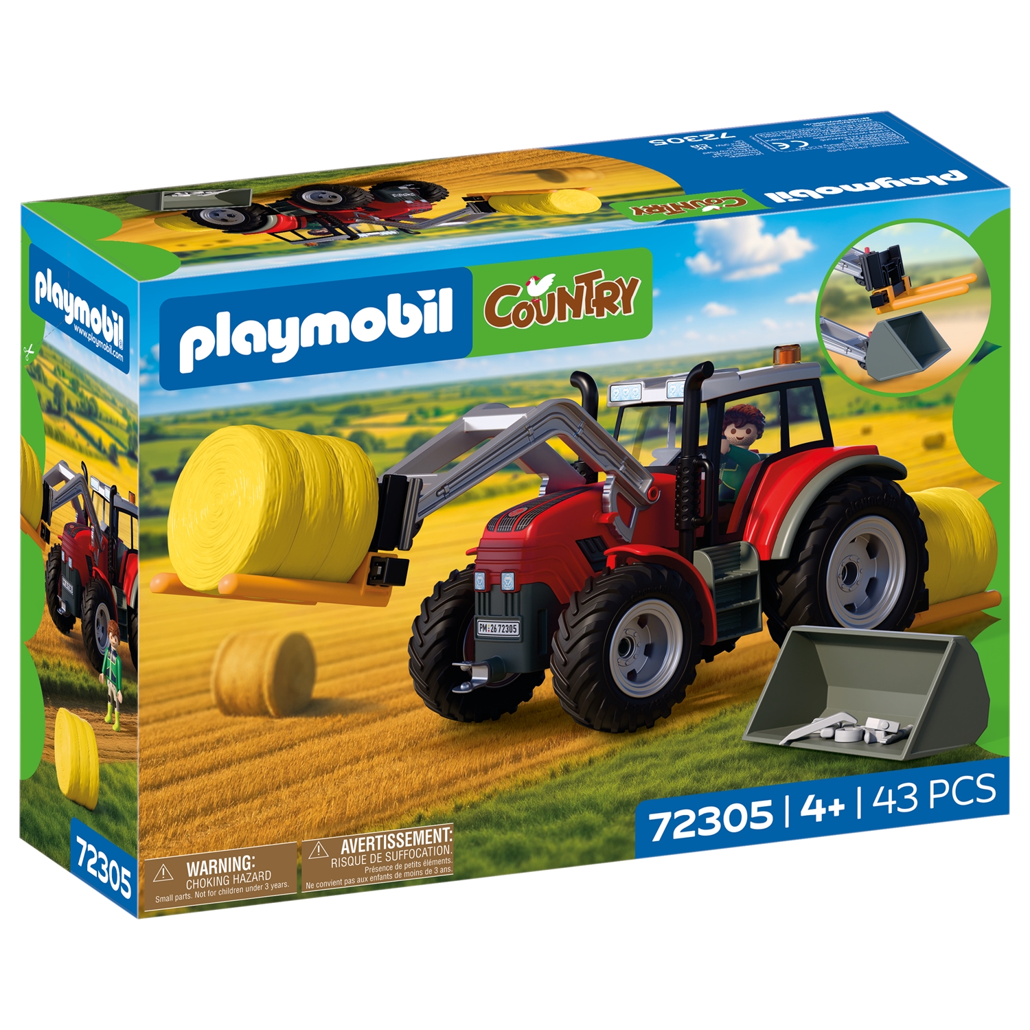 PLAYMOBIL 72305 Großer Traktor mit Heuballen
