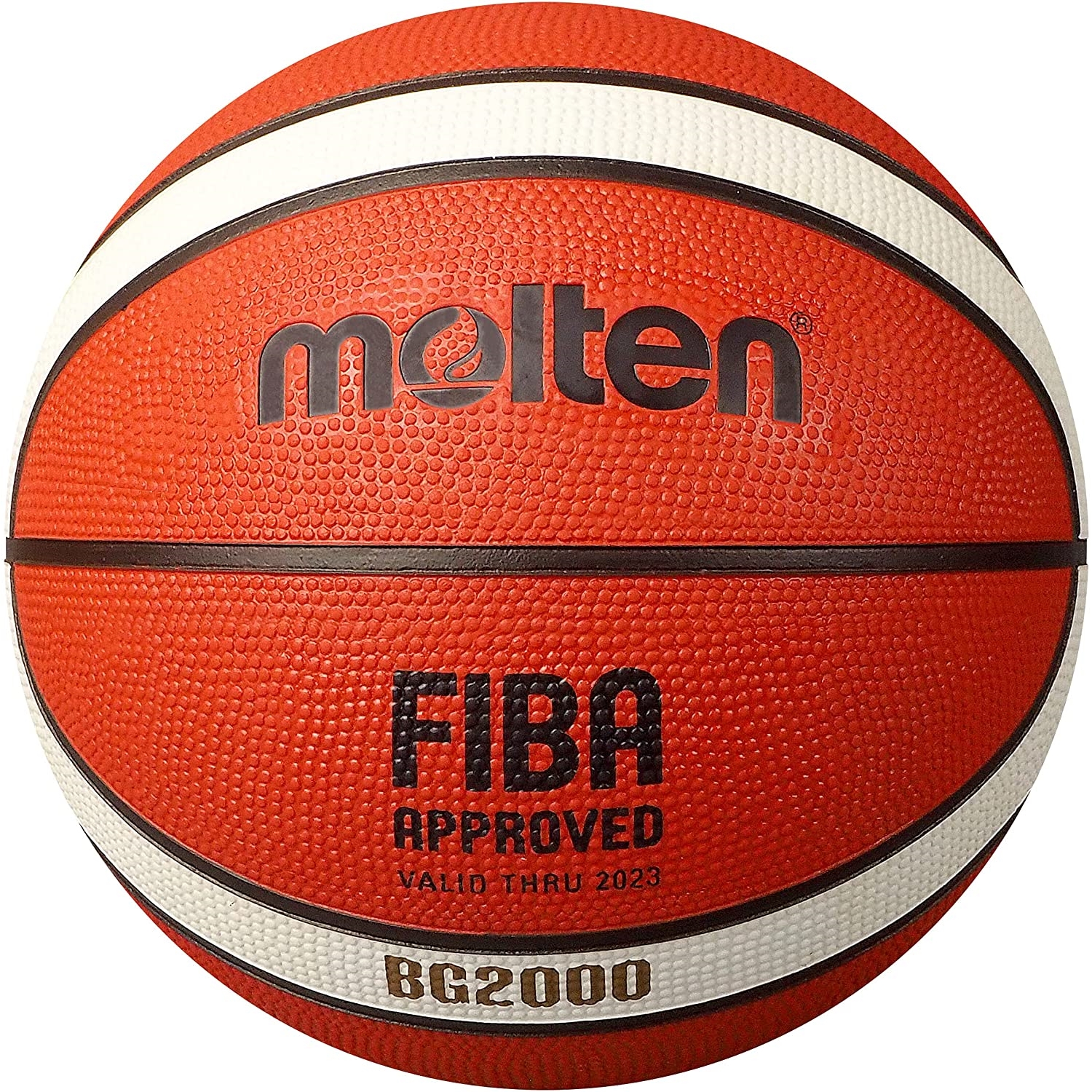 Molten B7G2000 Trainingsball, Gummi, griffig, 12 Felder, FIBA APP