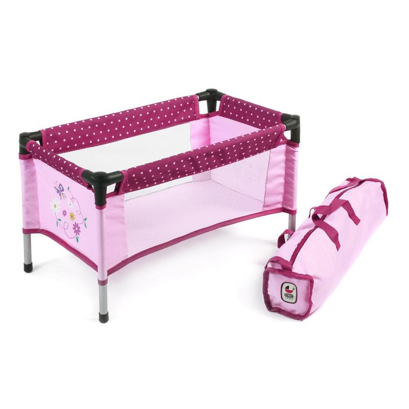 Bayer Chic 2000 652-29 Puppen-Reisebett, Dots Brombeere