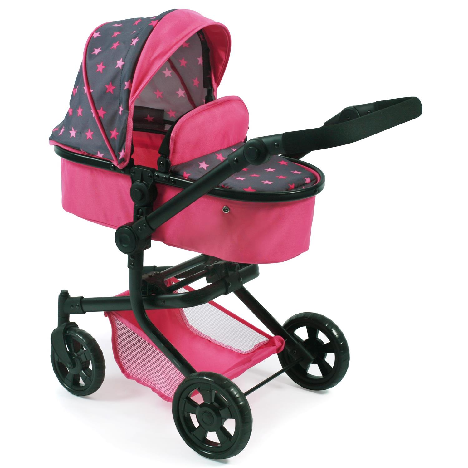 Bayer Chic 2000 595-82 Kombi-Puppenwagen "MIKA", Sternchen Pink