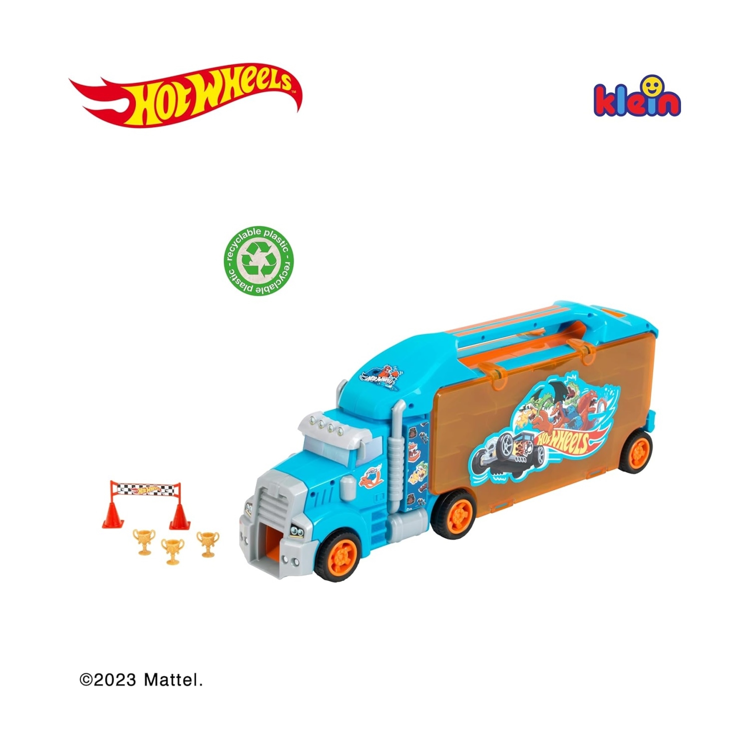 Theo Klein 2474 Hot Wheels - LKW Sammelkoffer, blau-orange