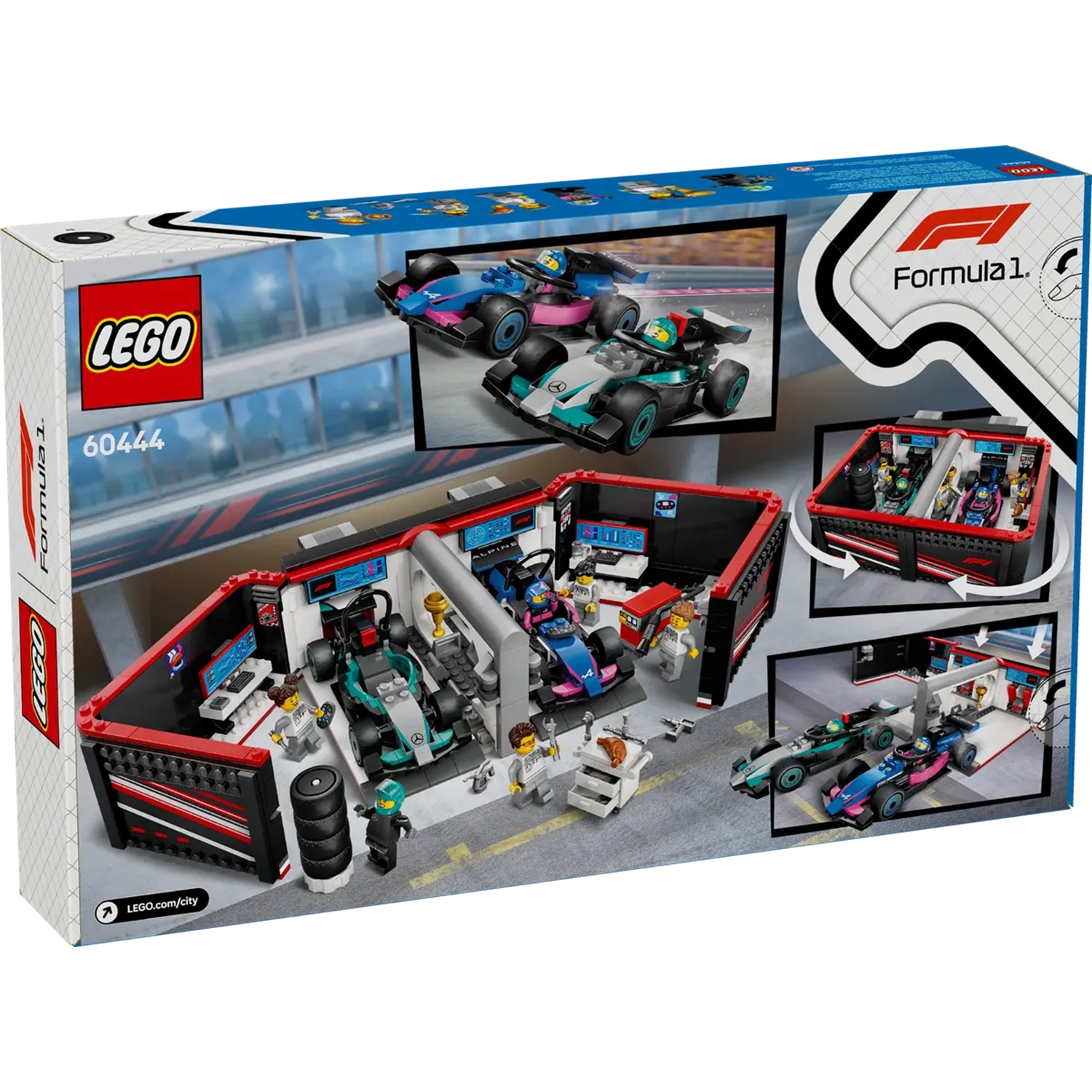 LEGO 60444 F1® Garage mit Mercedes-AMG & Alpine Rennautos