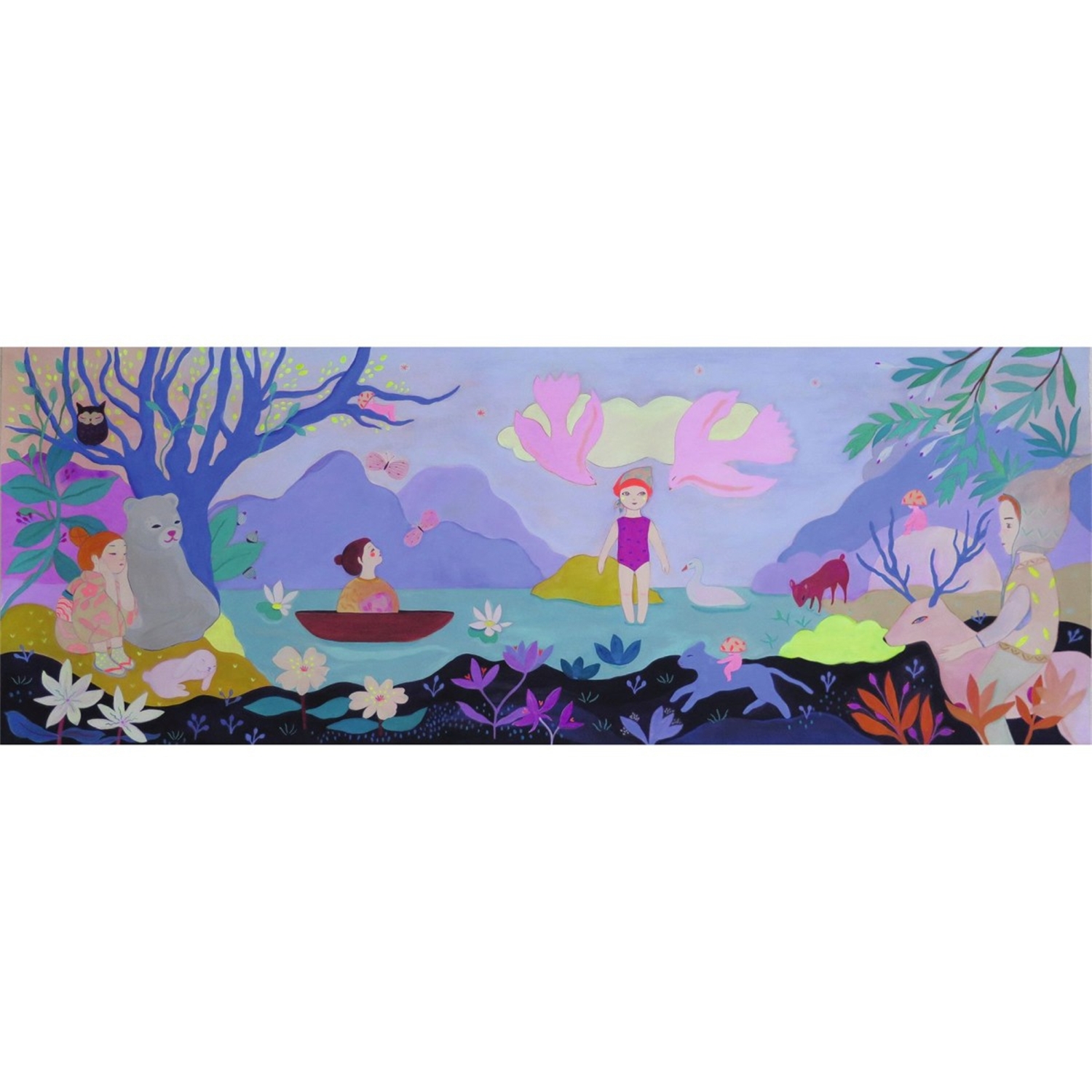 Djeco DJ07635 Puzzle Gallery: Children's Lake - 100 Teile