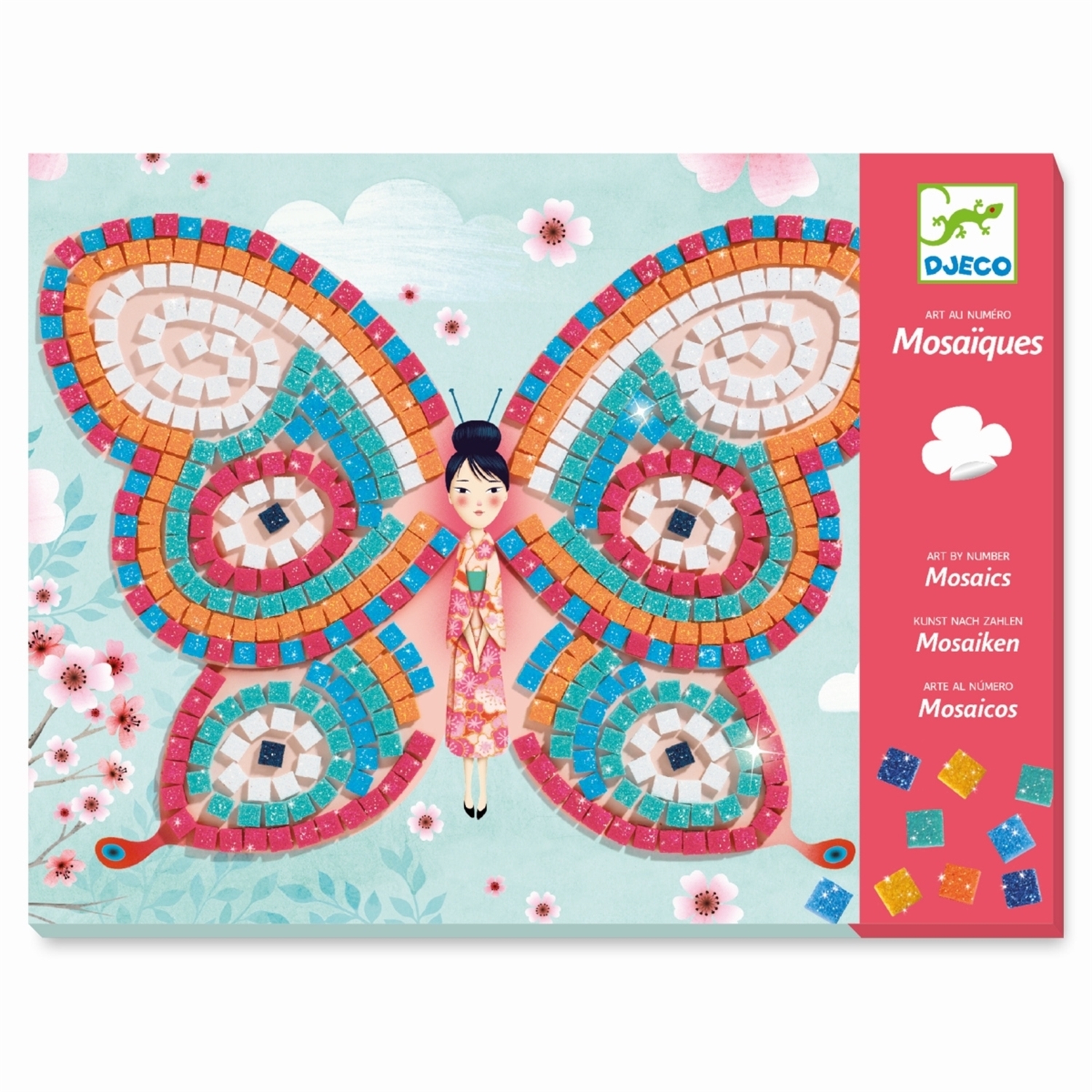 Djeco DJ08898 Mosaike: Glitzer Schmetterlinge
