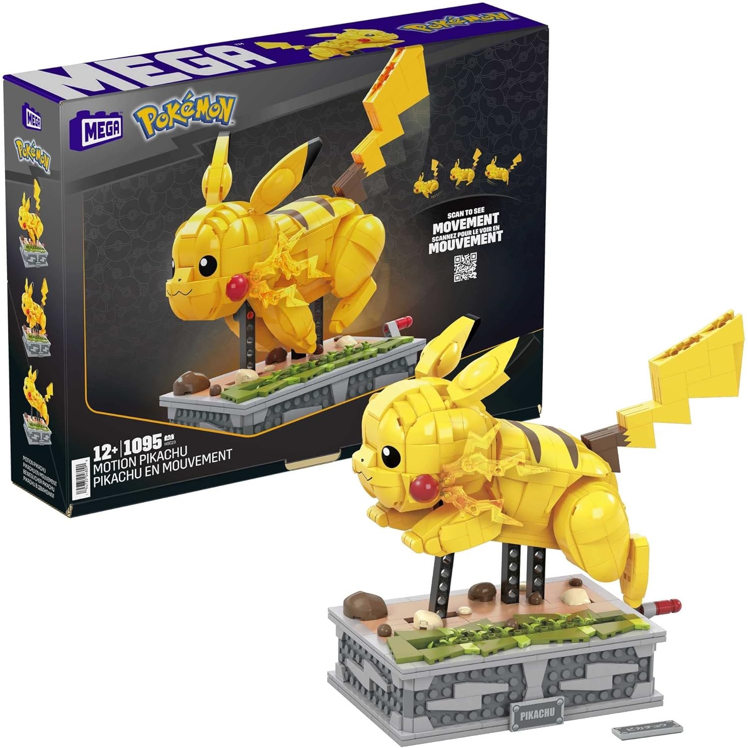 Mattel HGC23 MEGA Pokémon Motion Pikachu bewegliches Bauset