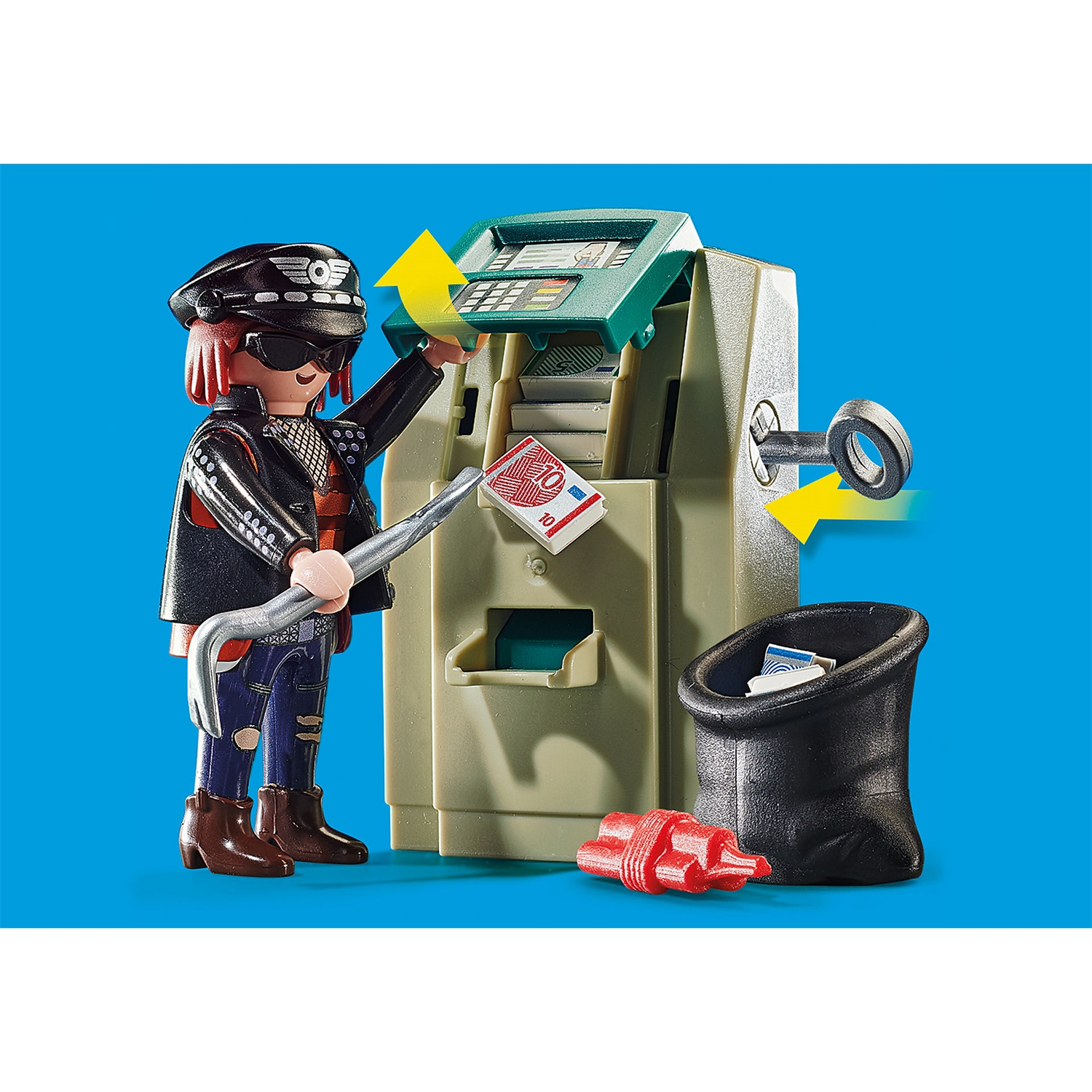 PLAYMOBIL 70572 Polizei-Motorrad: Verfolgung des Geldräubers