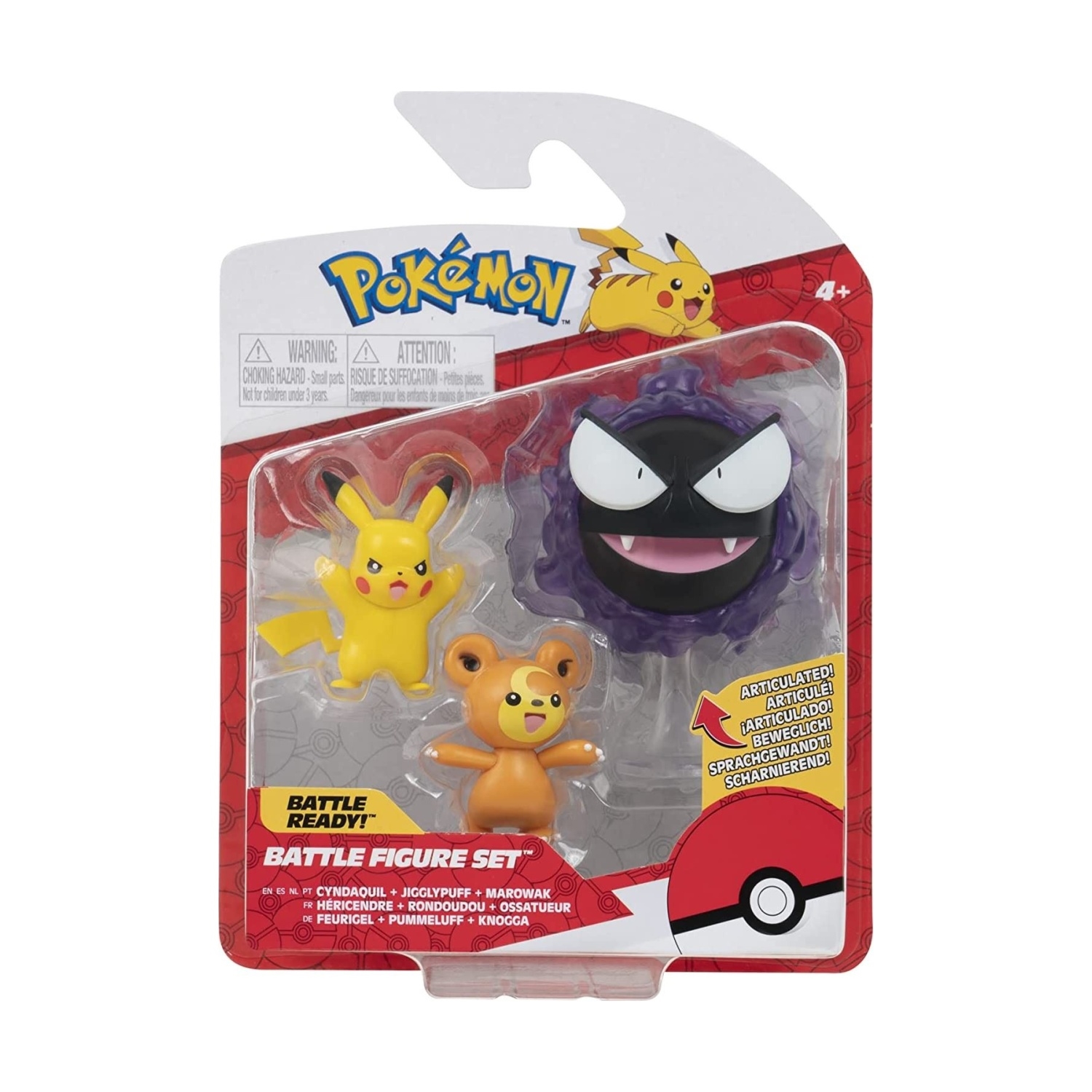 Jazwares PKW2347 PKW - Battle Figure Set (3PK: Teddiursa,Pikachu #9