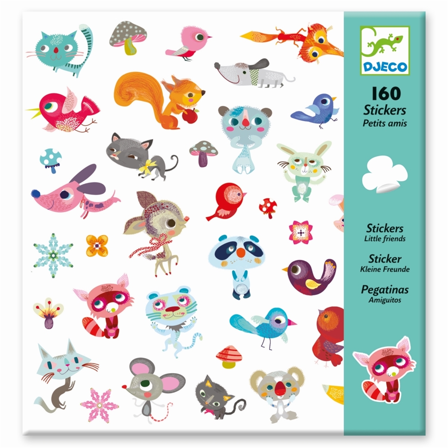 Djeco DJ08842 Stickerbögen: Kleine Freunde