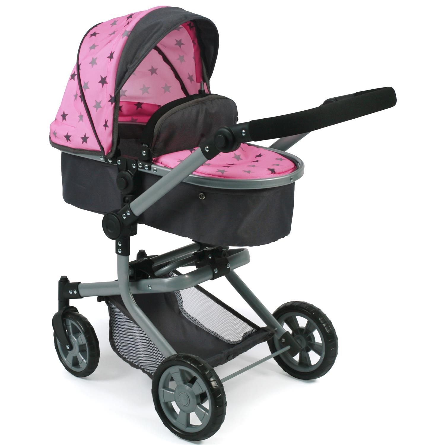 Bayer Chic 2000 595-83 Kombi-Puppenwagen "MIKA", Sternchen Grau