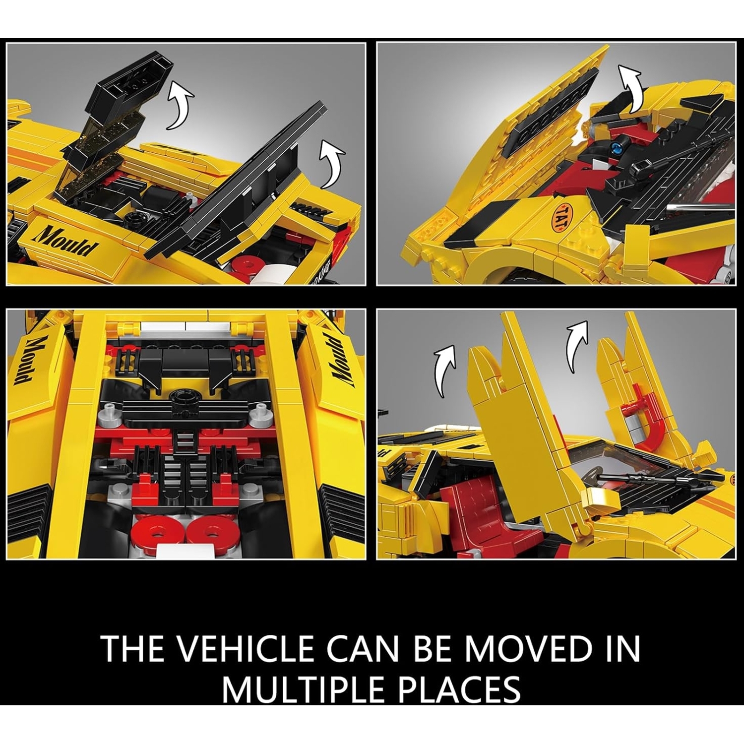 Mould King 13195 RC Sportwagen Lambo-Coutach gelb