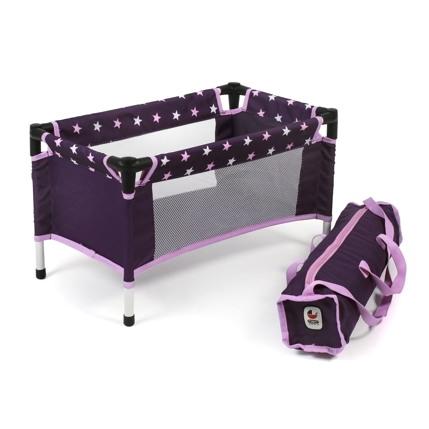 Bayer Chic 2000 652-71 Puppen-Reisebett, Stars lila