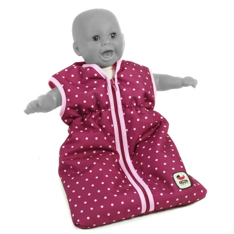 Bayer Chic 2000 792-29 Puppen-Schlafsack, Dots Brombeere