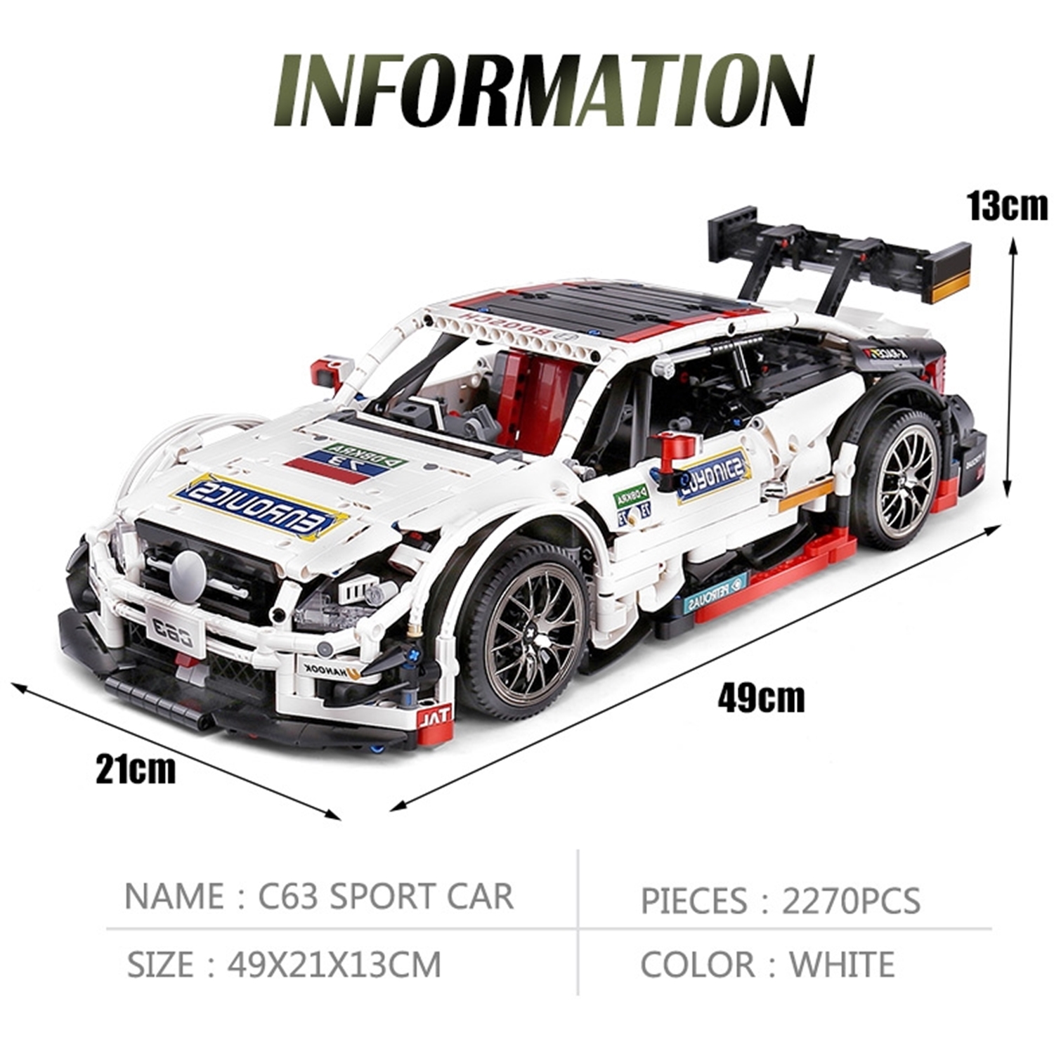 Mould King 13075 Sportwagen C63 Weiß