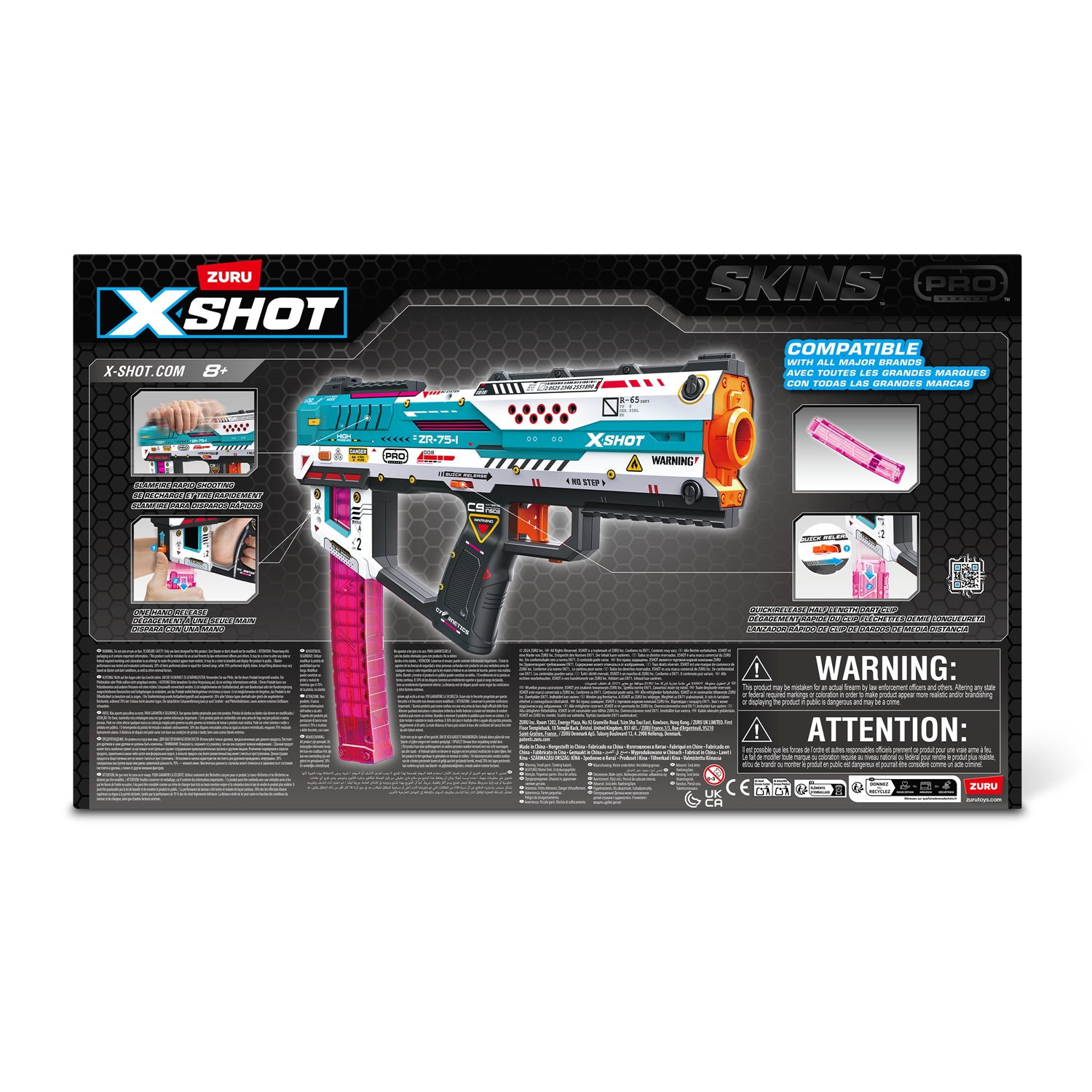 Zuru 36772 XSHOT Skins Fury-X, Dartblaster, (inkl. 40