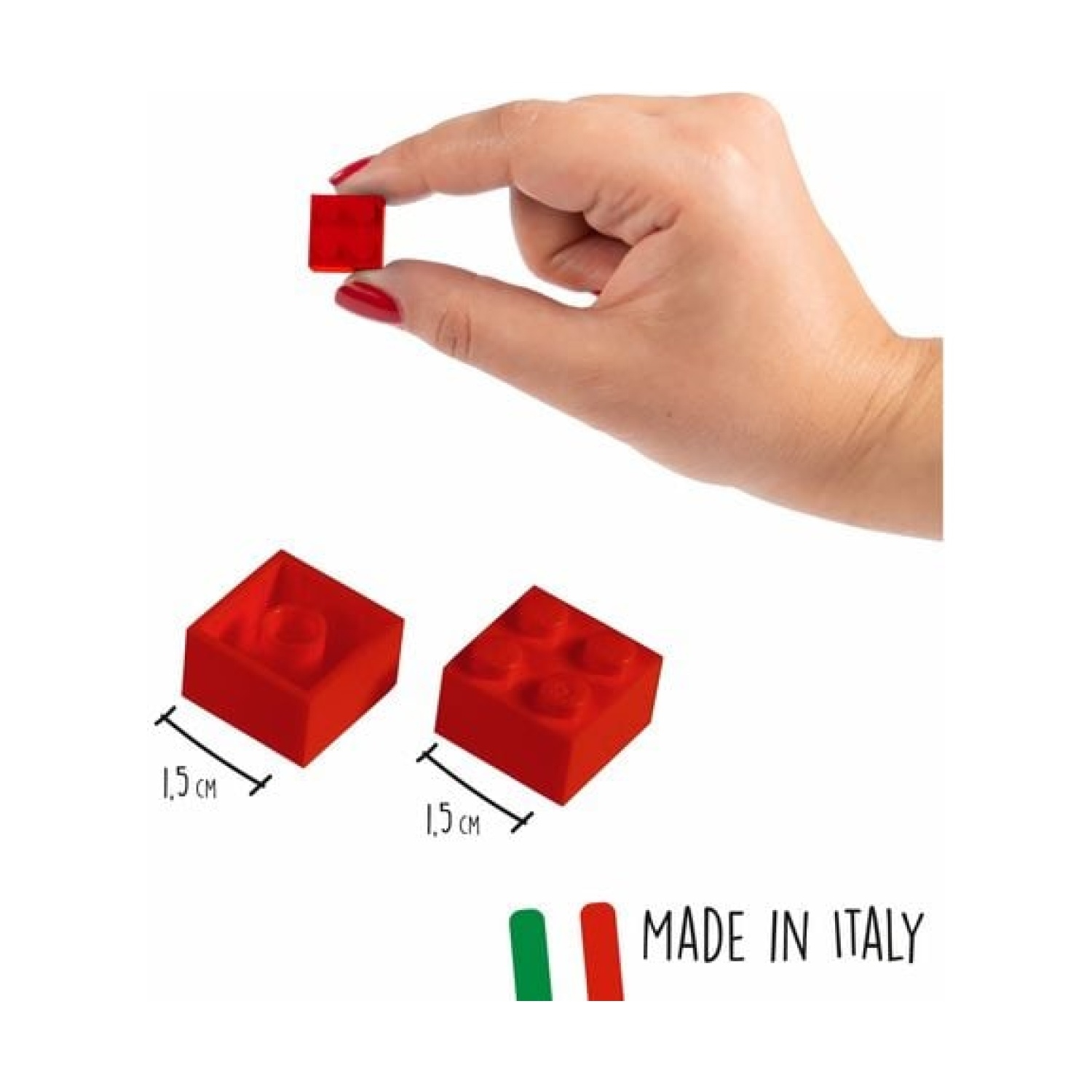 Androni Giocattoli 104114111 Blox 100 rote 4er Steine in Dose