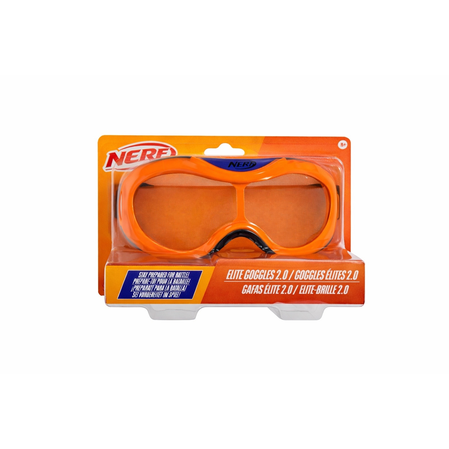 NERF – Lunettes De Protection Elite Battle – Taille Réglable – Officiel Hasbro – Orange