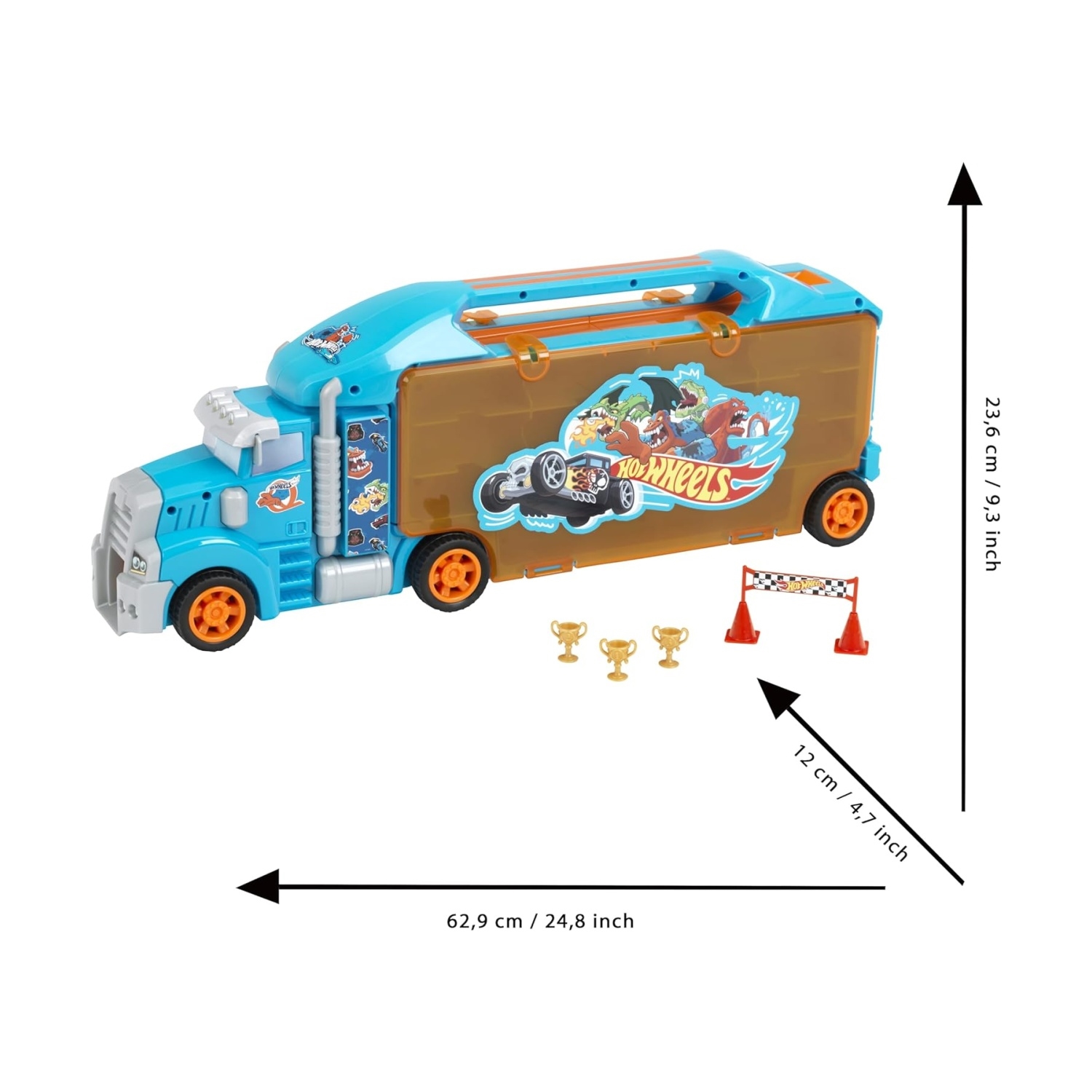 Theo Klein 2474 Hot Wheels - LKW Sammelkoffer, blau-orange