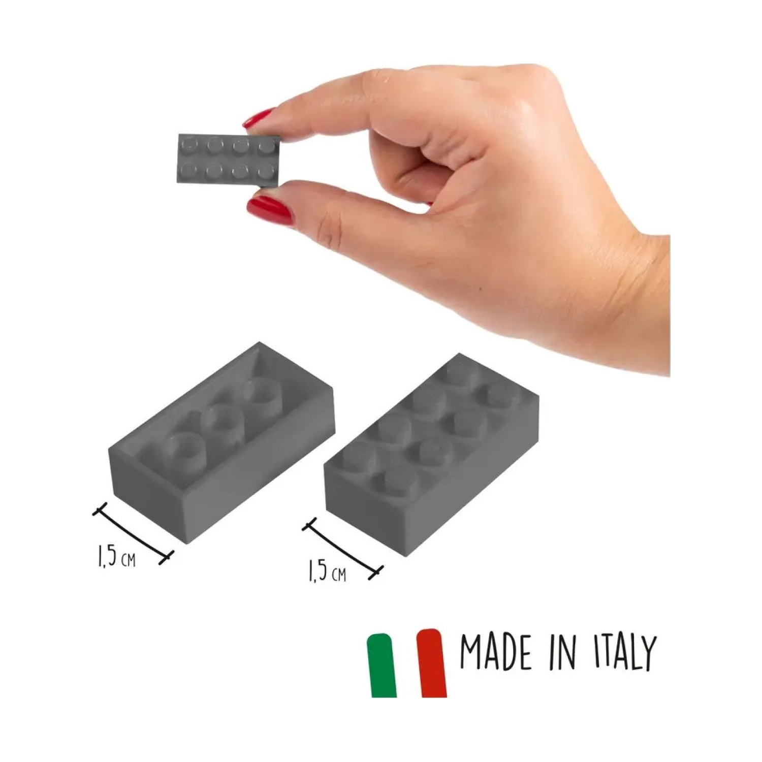 Androni Giocattoli 104114544 Blox 100 graue 8er Steine in Dose