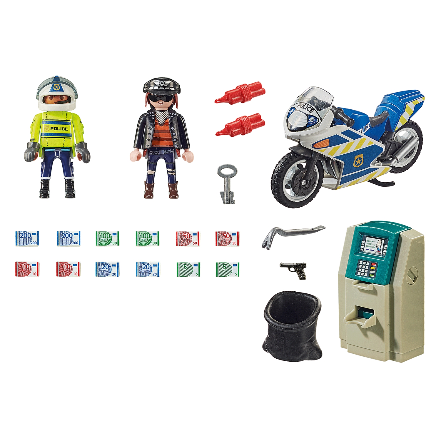PLAYMOBIL 70572 Polizei-Motorrad: Verfolgung des Geldräubers
