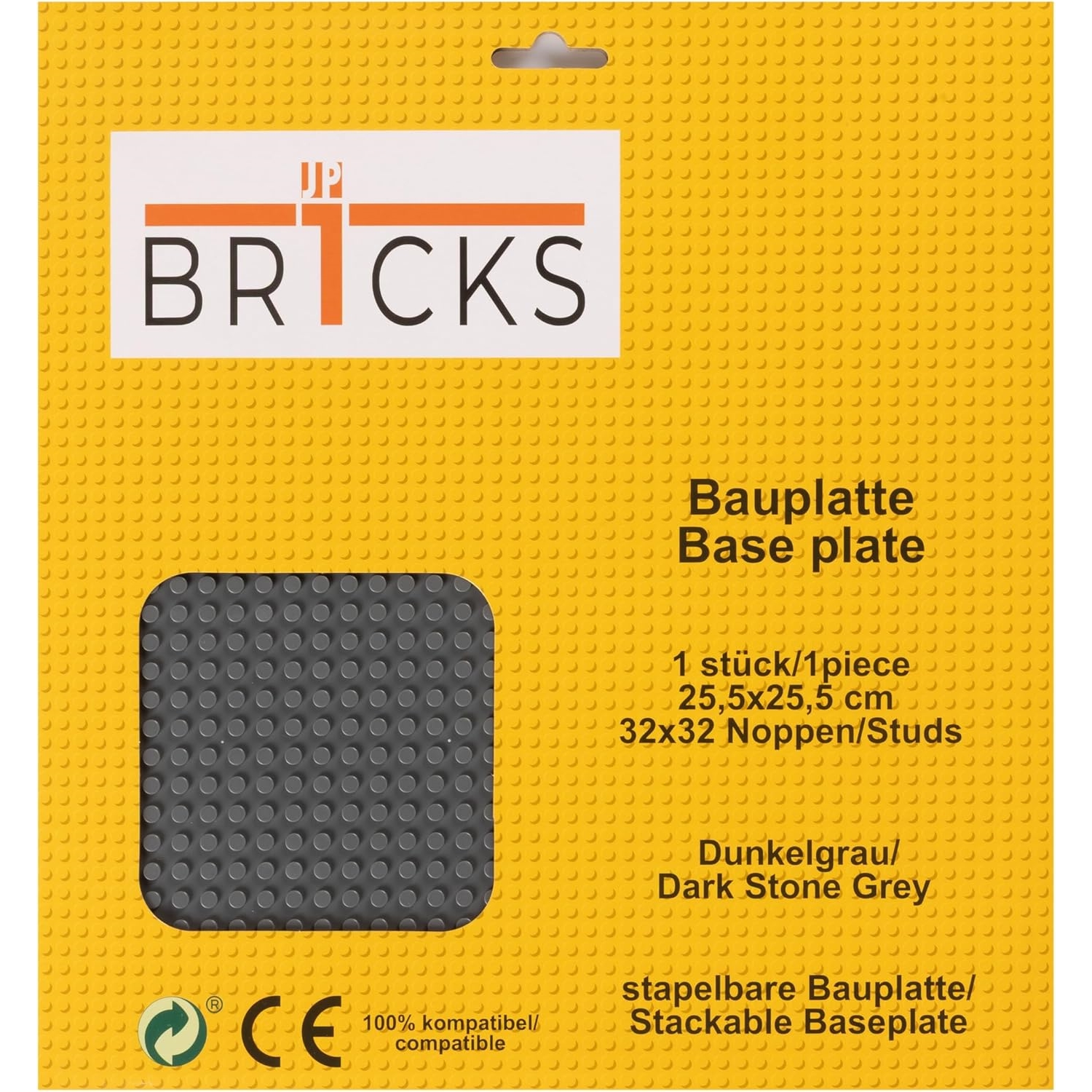 BR1CKS B-00010 Bauplatte 32 x 32 dunkelgrau