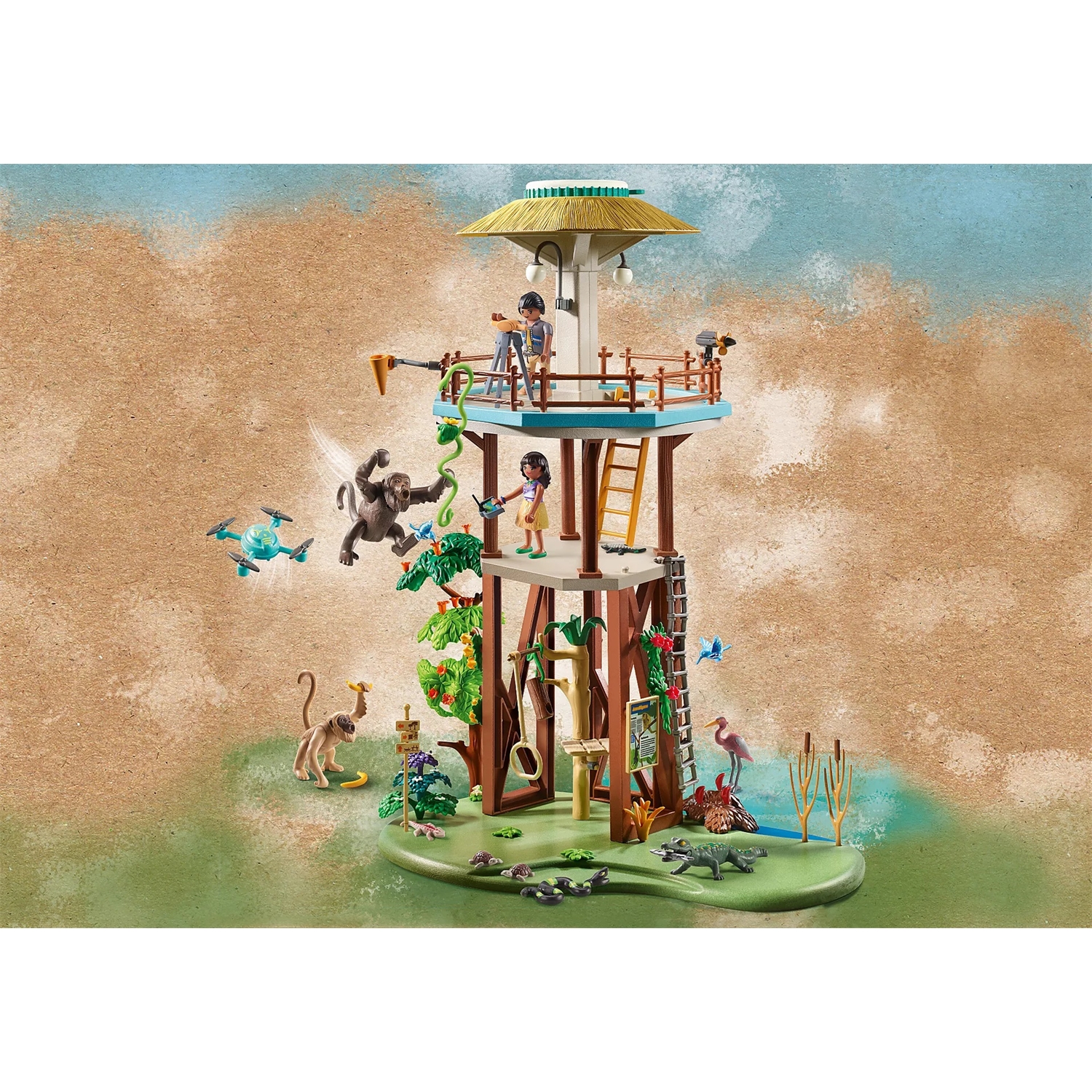 PLAYMOBIL 71008 Wiltopia - Forschungsturm mit Kompass