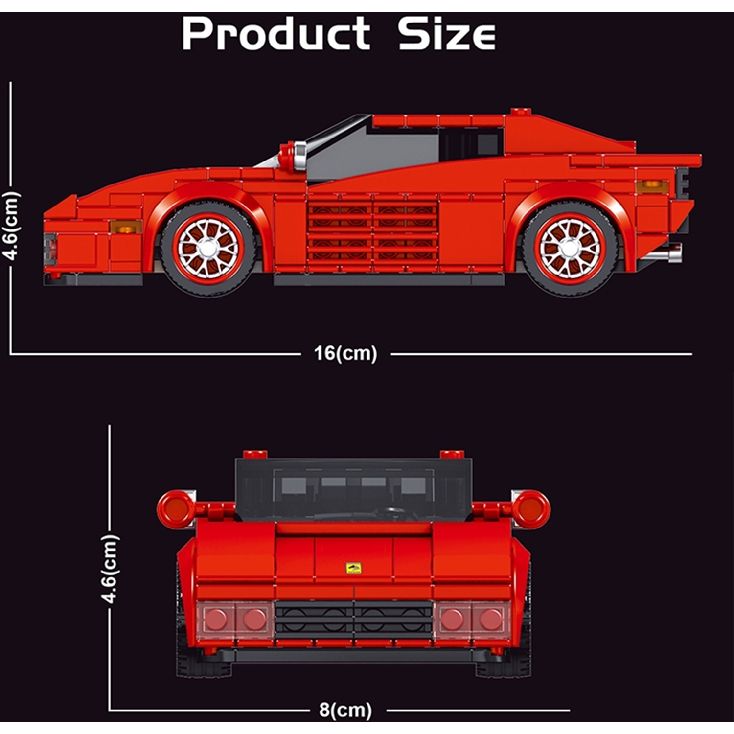 Mould King 27012 Sportwagen Testarossa + Showcase