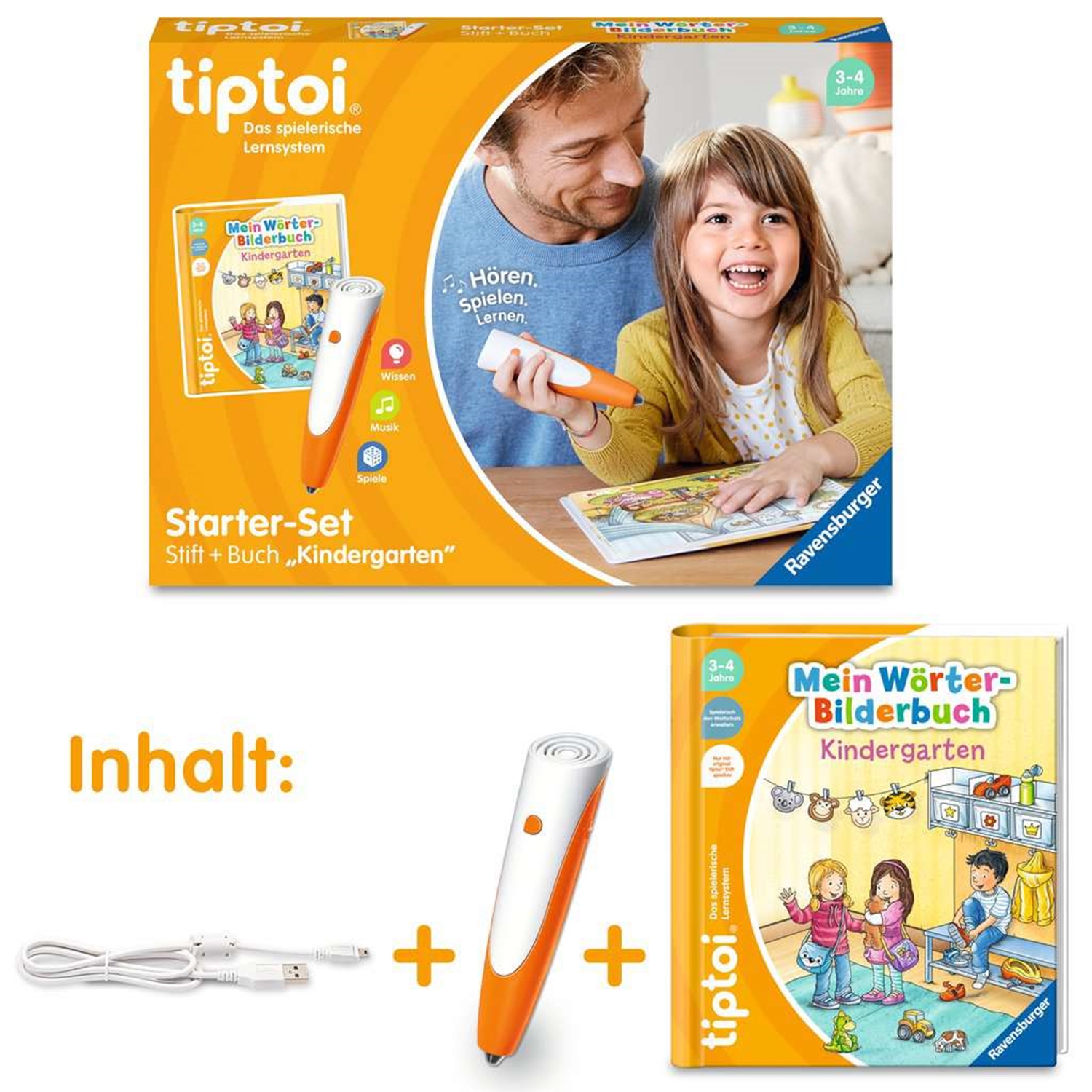 Ravensburger 00113 tiptoi Starter-Set Stift + Buch Kindergarten