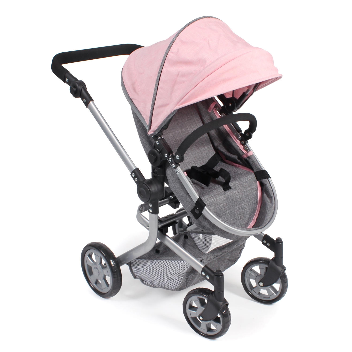 Bayer Chic 2000 595-15 Kombi-Puppenwagen Mika Melange grau-rosa