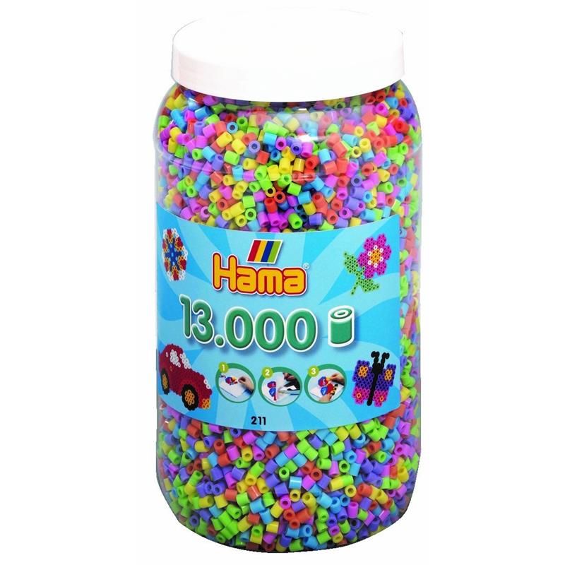 Hama 211-50 Buegelperlen, 13.000 Stck. Pastell, in Dose
