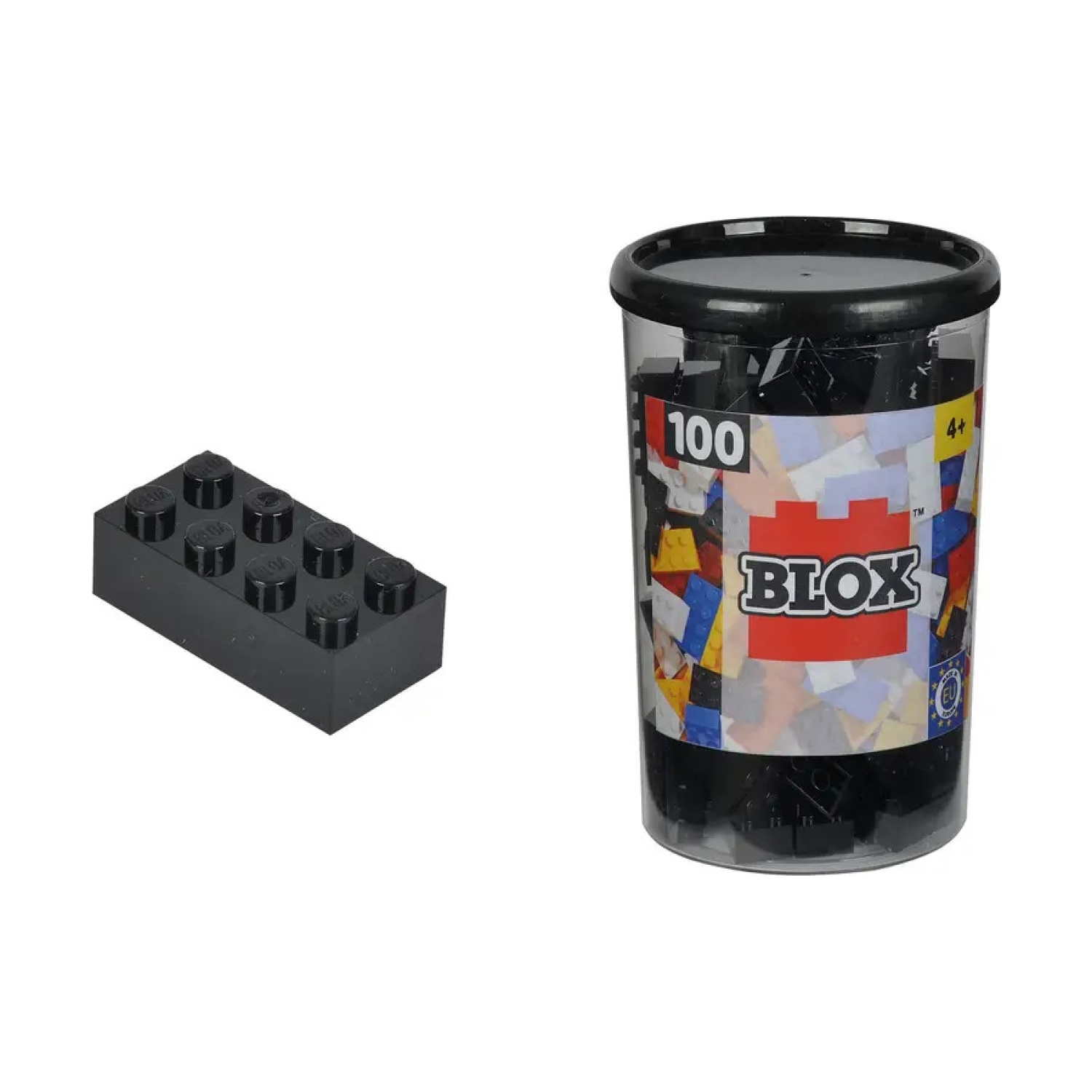 Androni Giocattoli 104118916 Blox 100 schwarze 8er Steine in Dose