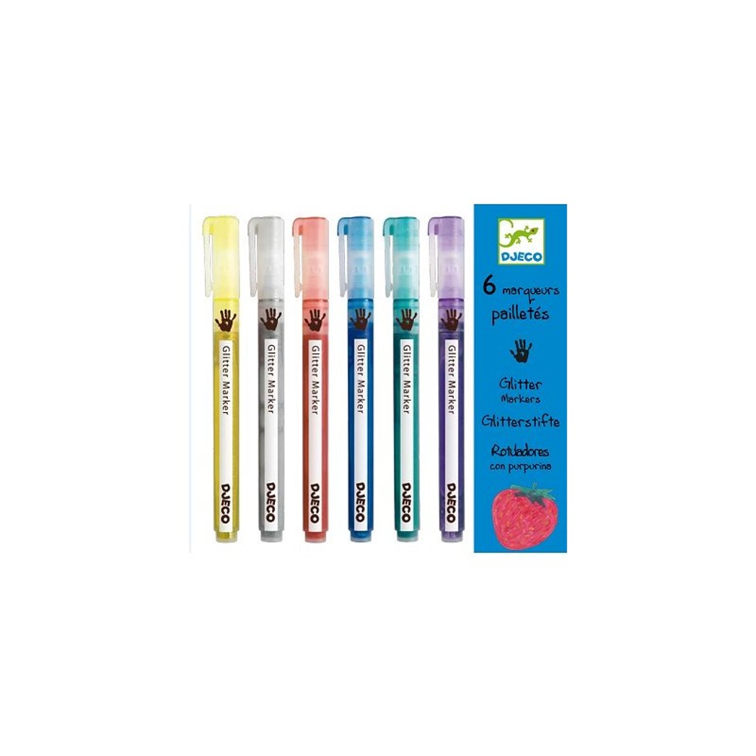 Djeco DJ08871 Farben: 6 Glitter Marker