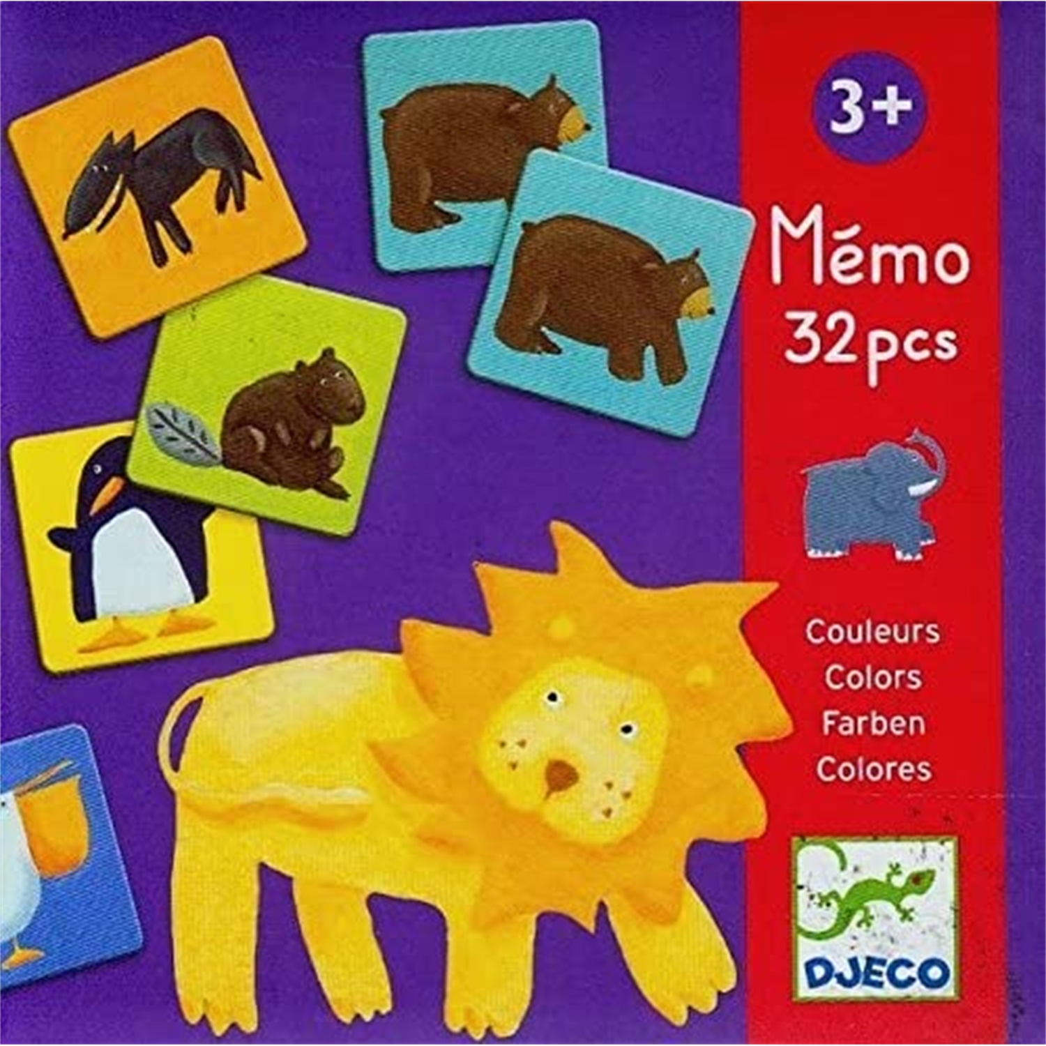 Djeco DJ08110 Lernspiel: Memo Bunte Tiere