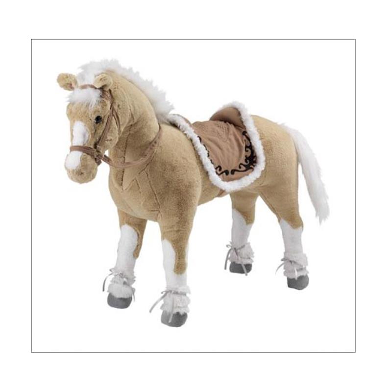 Happy People 58473 Pferd mit Sound, beige mit weißer Mähne