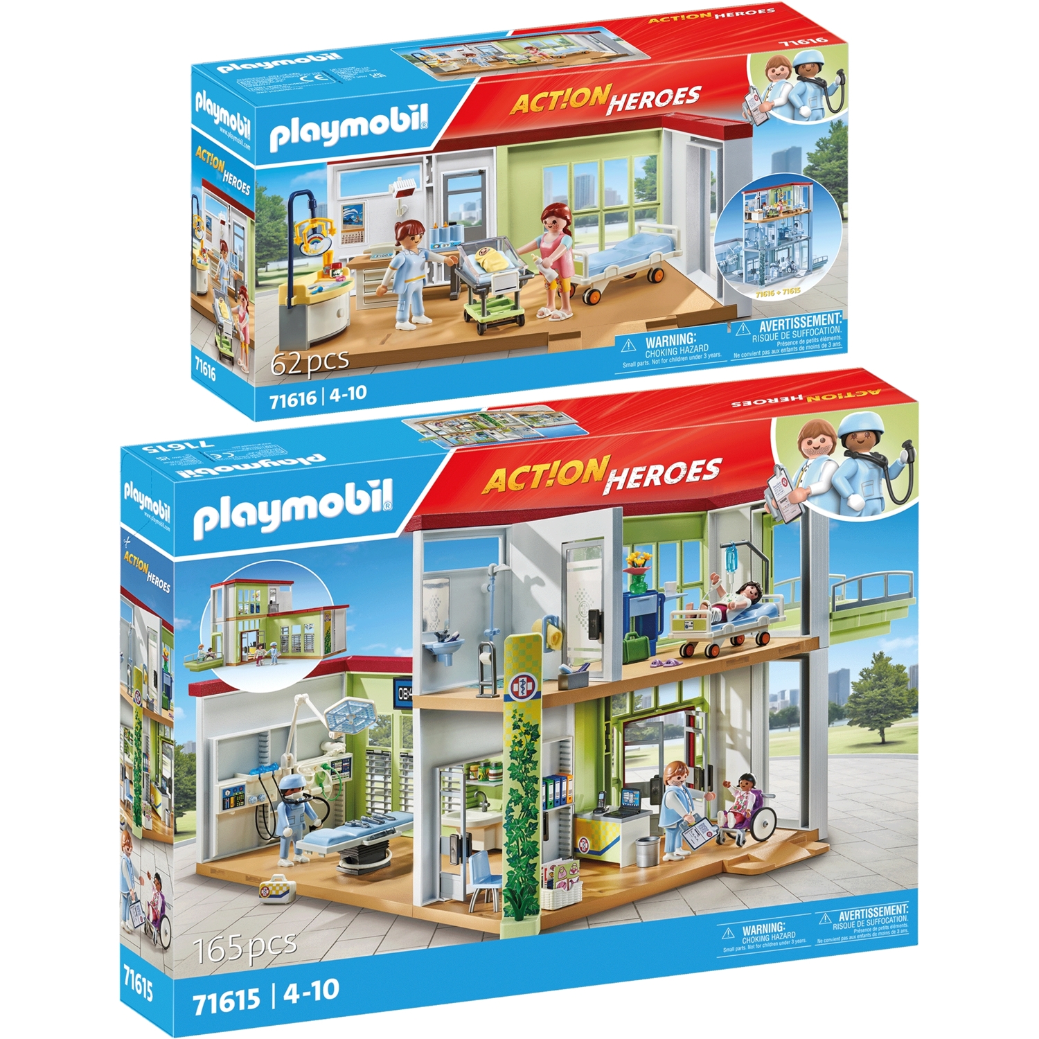 PLAYMOBIL 71615-16 Modernes Krankenhaus + Entbindungsstation