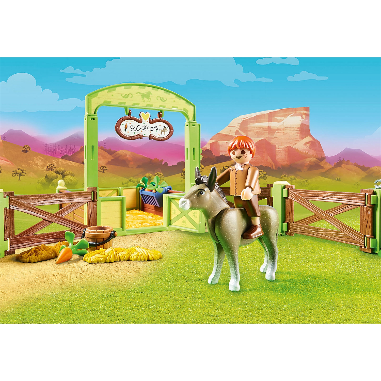 PLAYMOBIL 70120 Pferdebox Snips & Herr Karotte