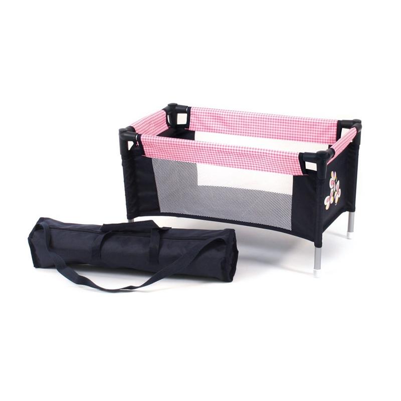 Bayer Chic 2000 652-46 Puppen Reisebett, Pink Checker