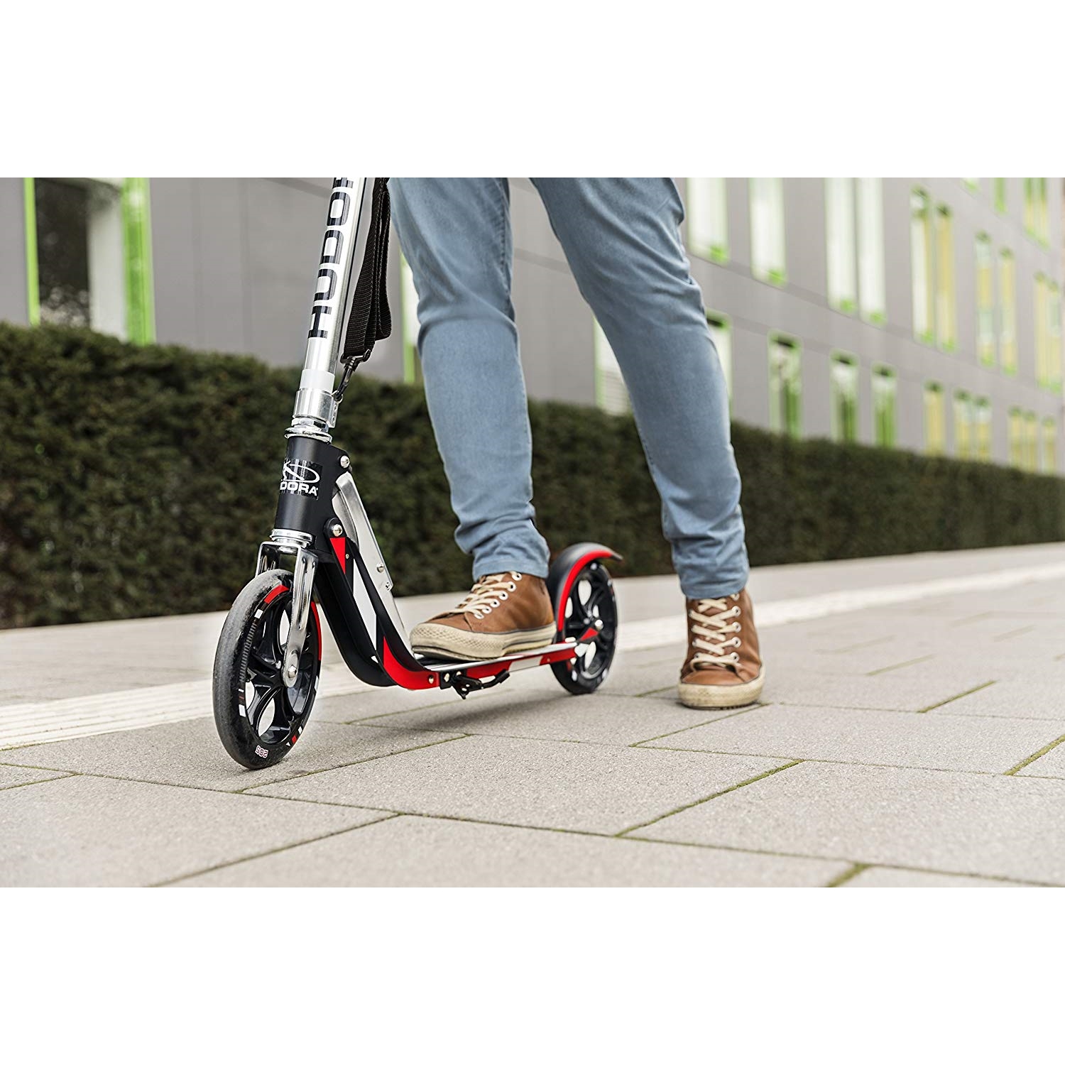 Hudora 14724/01 Big Wheel Scooter 205, schw. / rot