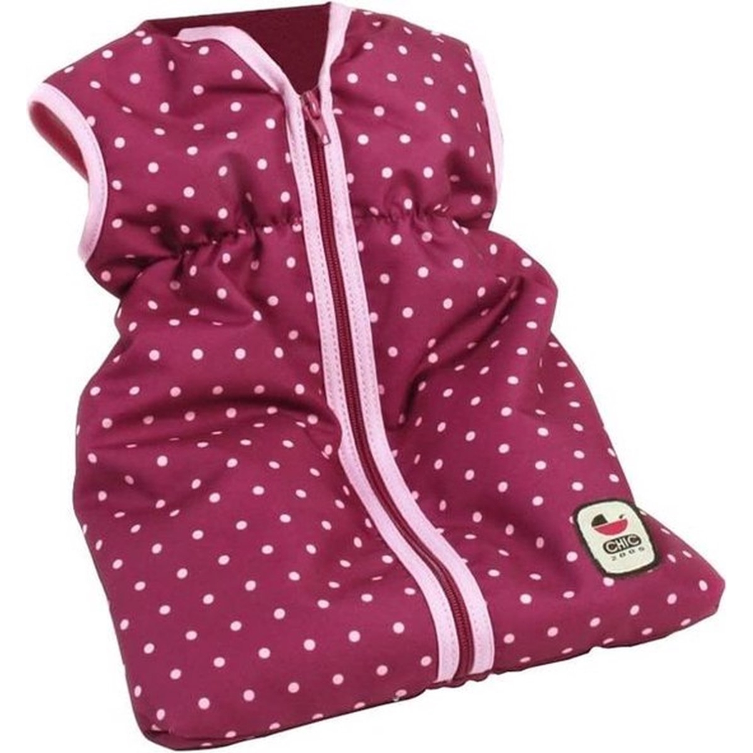 Bayer Chic 2000 792-29 Puppen-Schlafsack, Dots Brombeere