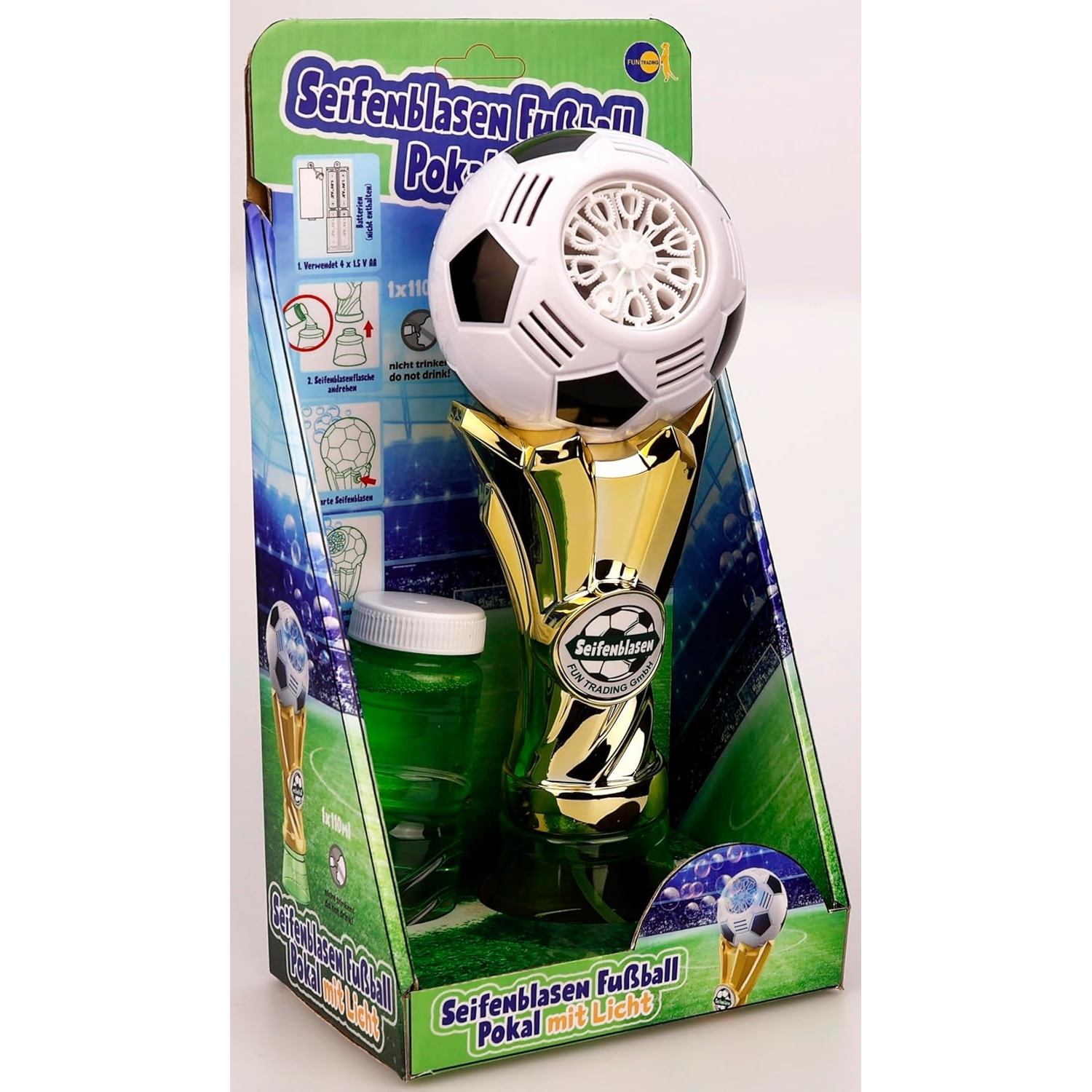 Fun Trading 5297 Seifenblasenmaschine Fußball Pokal