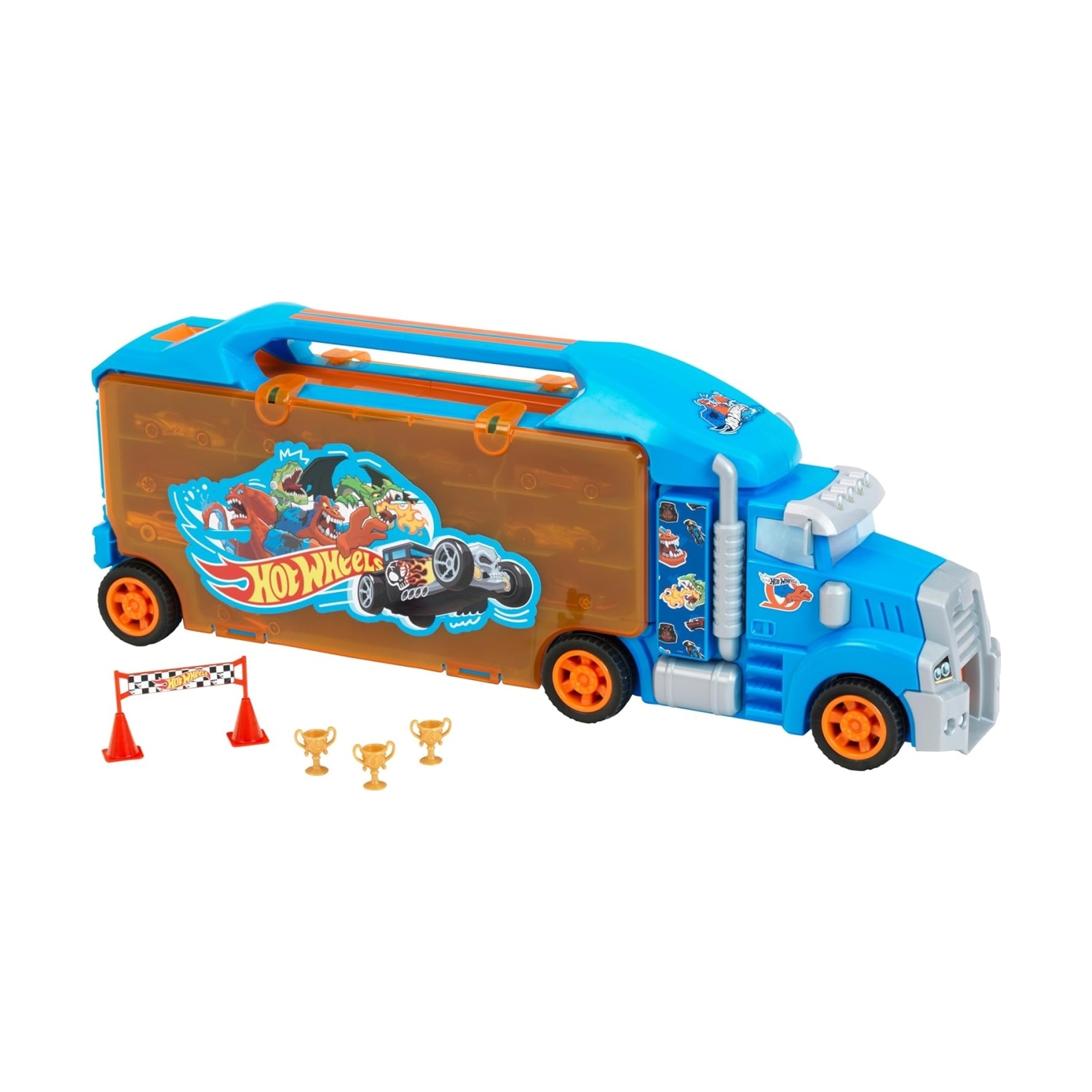 Theo Klein 2474 Hot Wheels - LKW Sammelkoffer, blau-orange