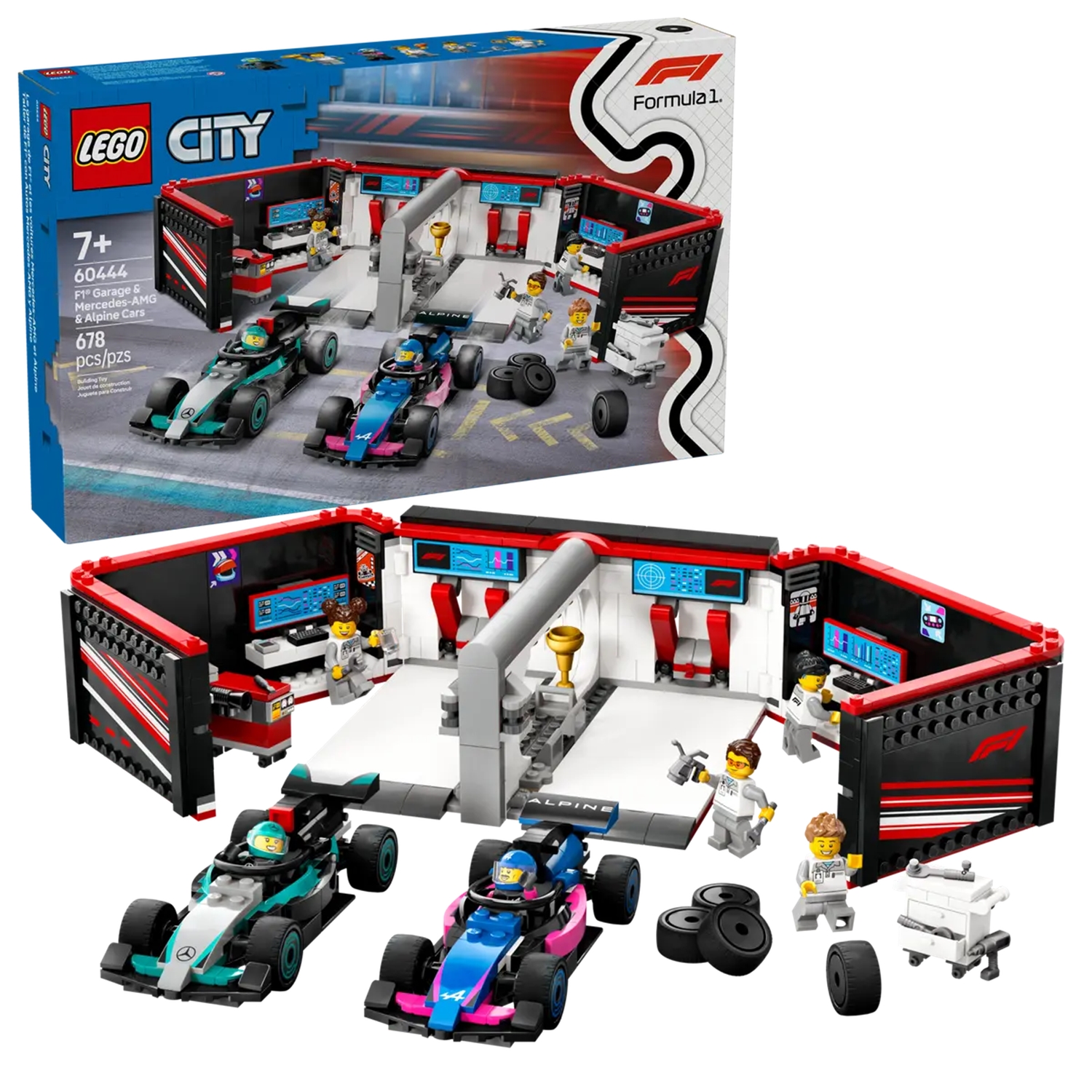 LEGO 60444 F1® Garage mit Mercedes-AMG & Alpine Rennautos