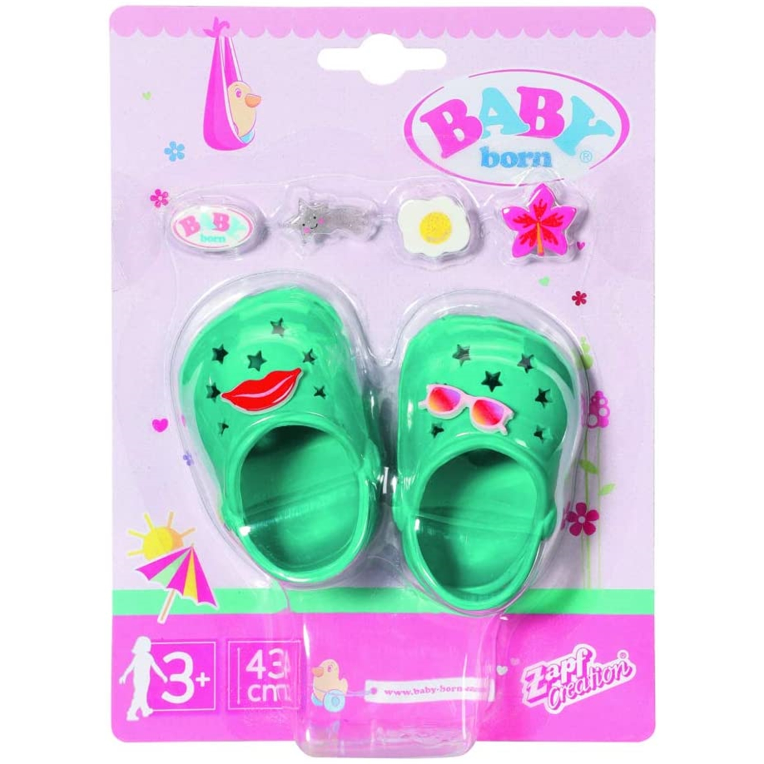 Zapf Creation 828311-D BABY born Holiday Schuhe mit Pins 43 cm grün