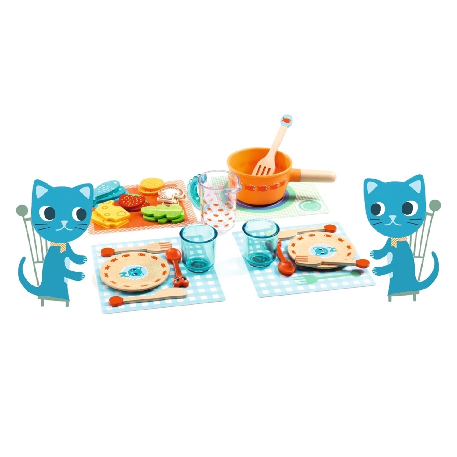 Djeco DJ06547 Rollenspiel Kinderküche: Diner time, kittens!