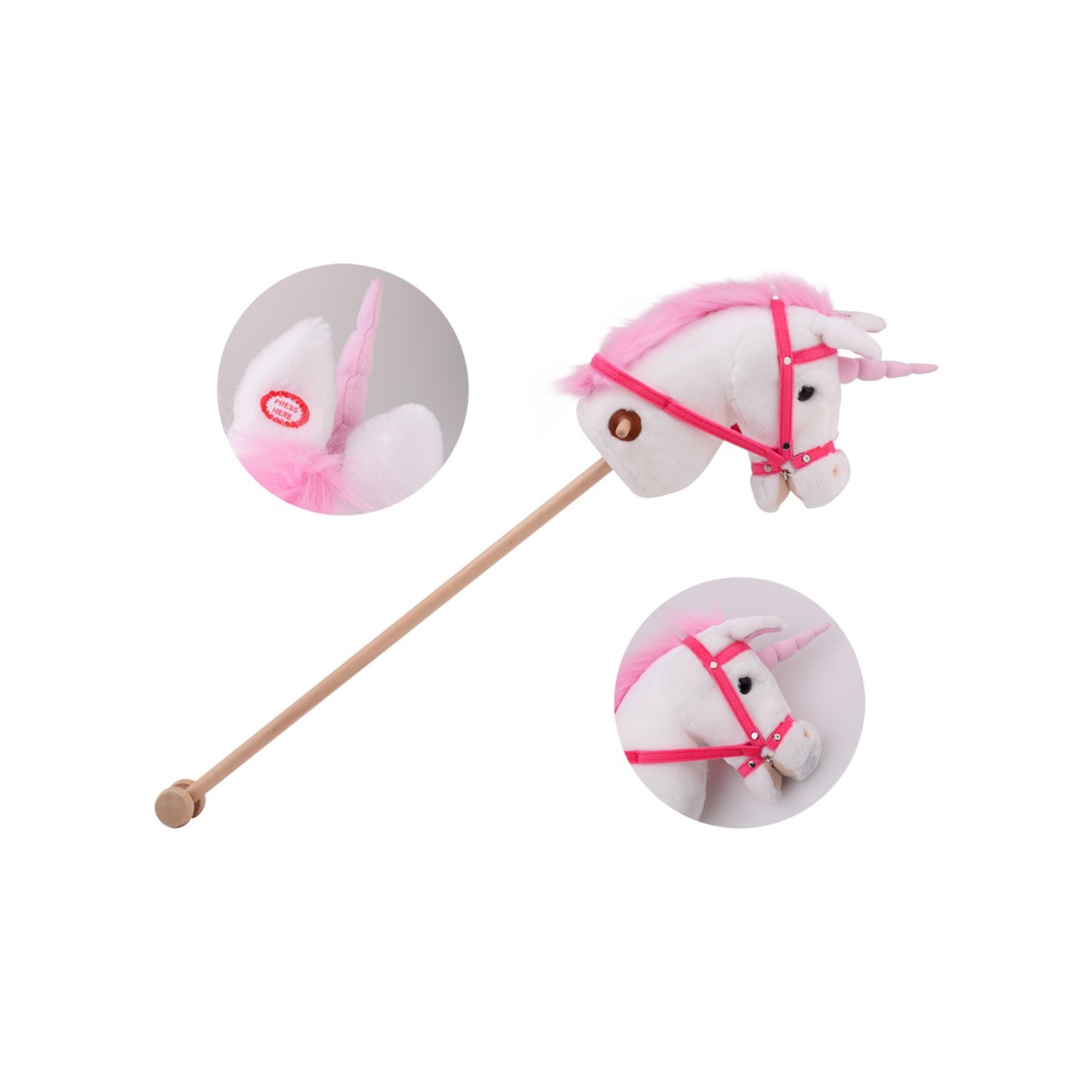 Johntoy 22278 Einhorn Steckenpferd mit Sound