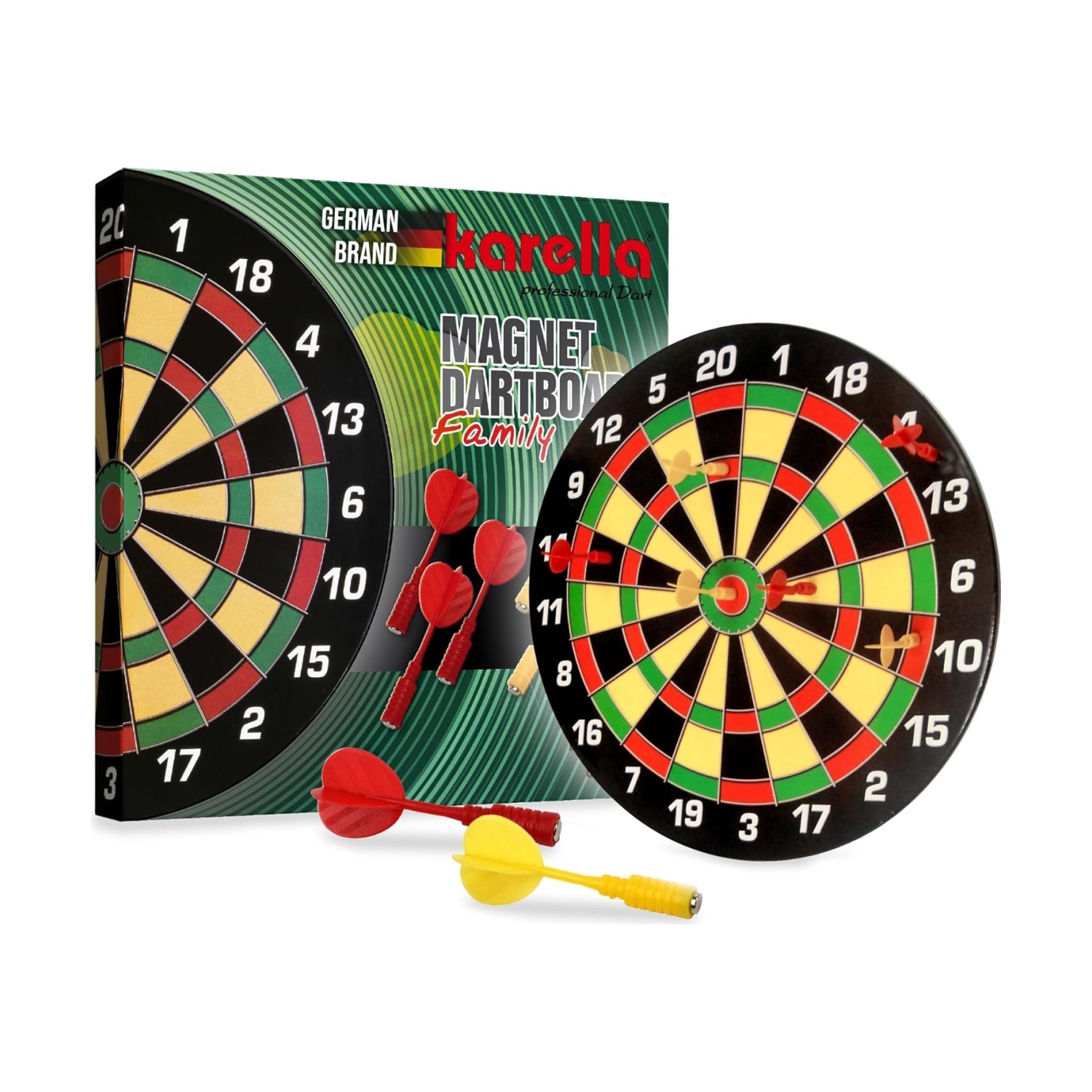 Karella 484501 Dartboard Magnet 40 cm Modell Family inkl. 6 Magne