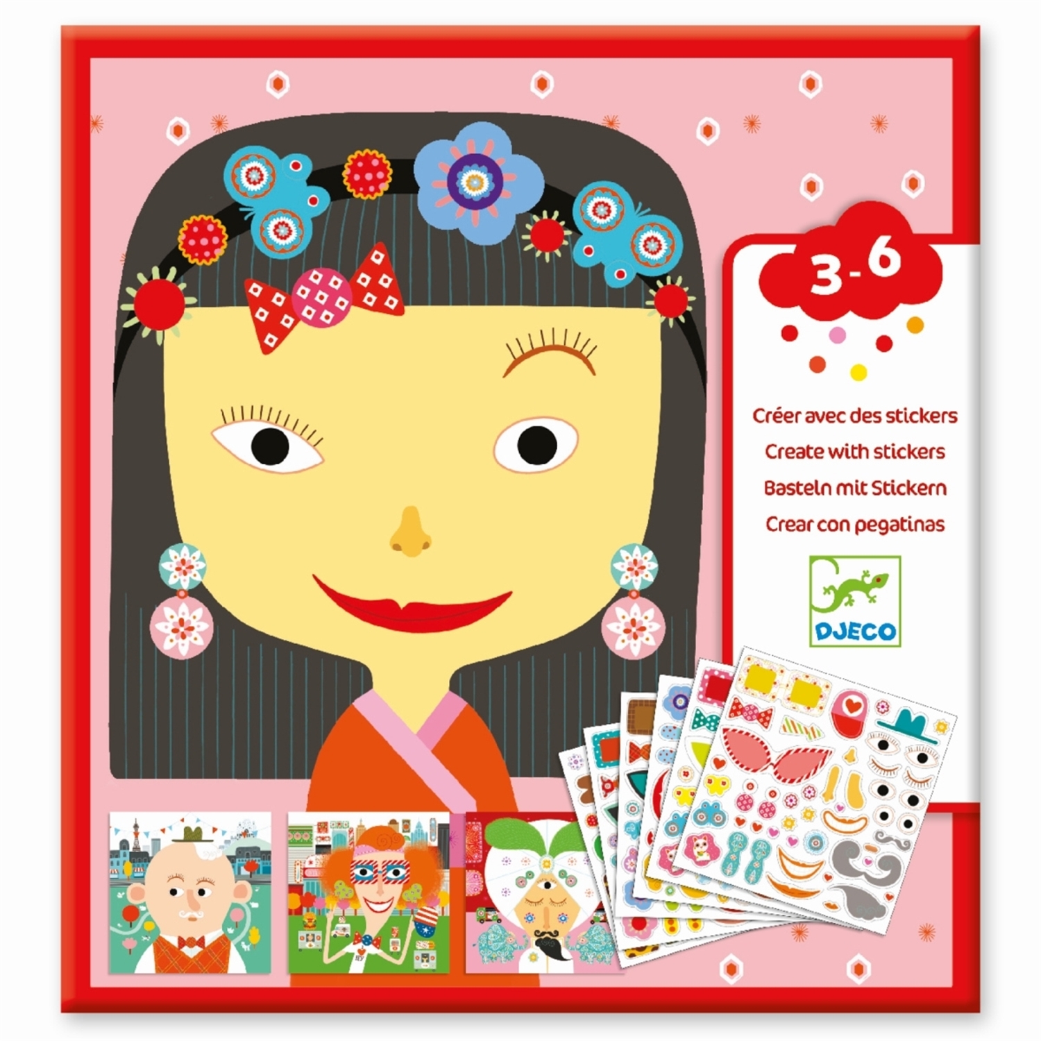 Djeco DJ08934 Sticker 3-6: Stickerbild alle anders